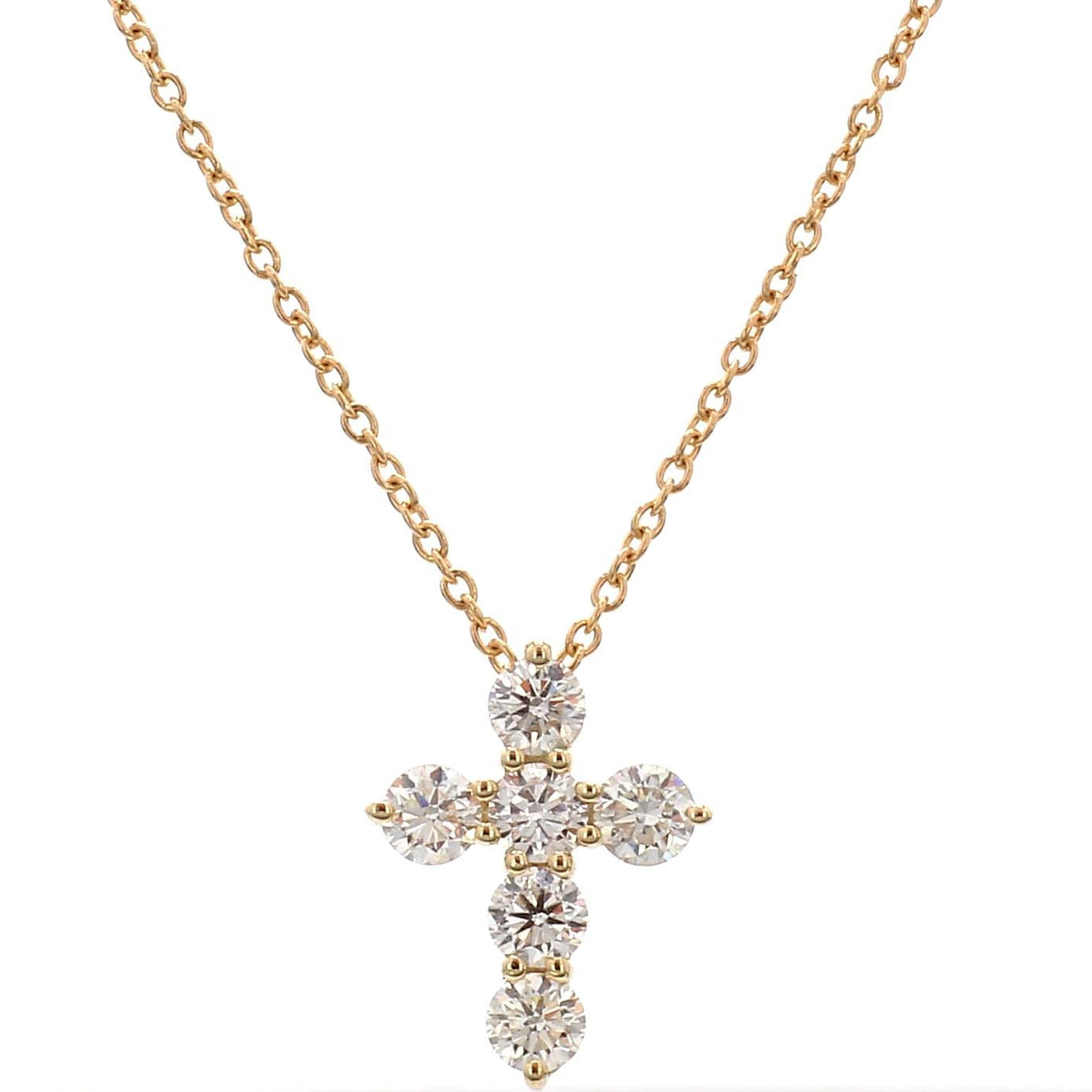 Diamond Cross 1.00CT Pendant Necklace in 14K Yellow Gold