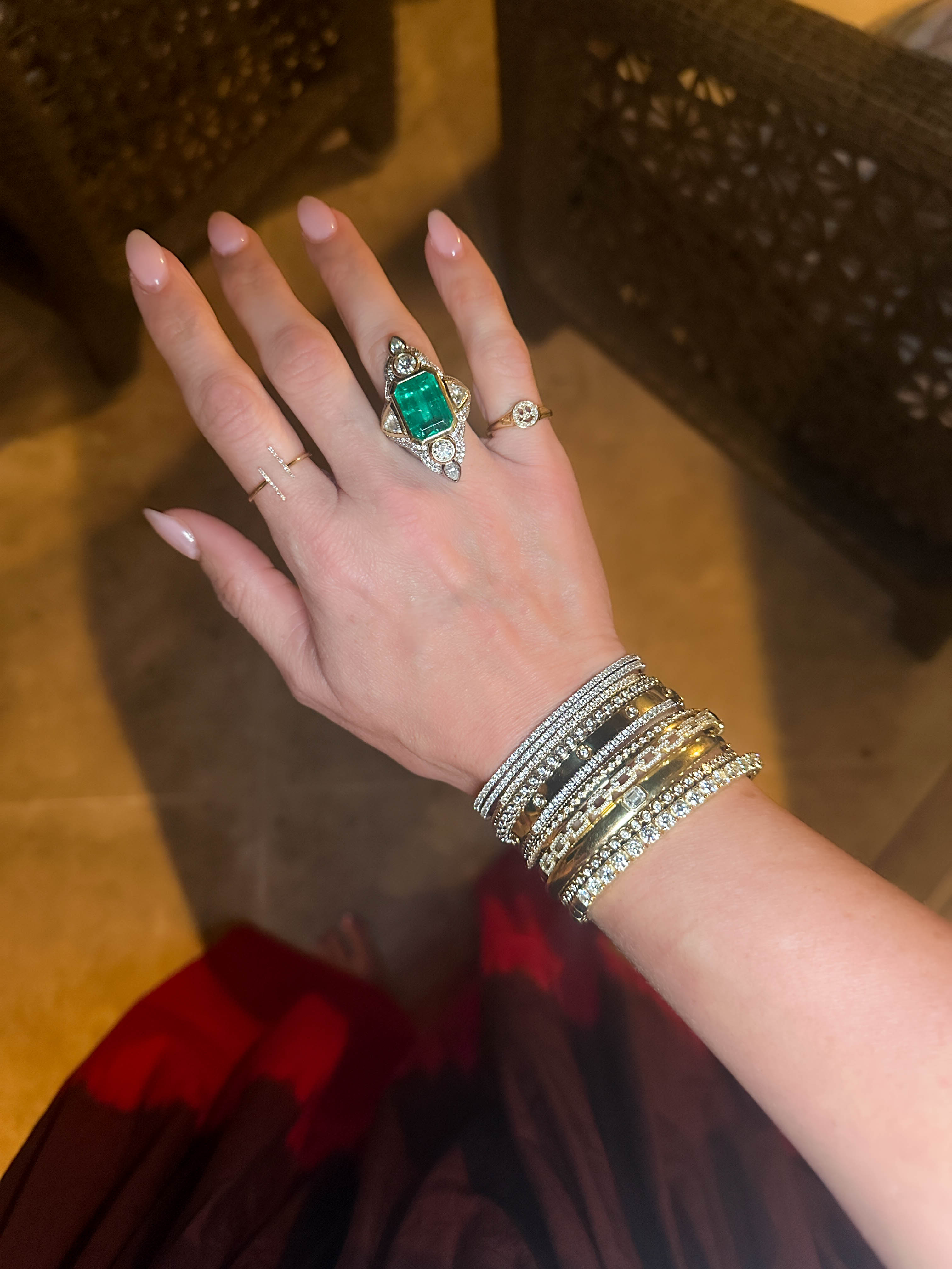 Diamond T-Bar Ring in 14K Yellow Gold, Size 7
