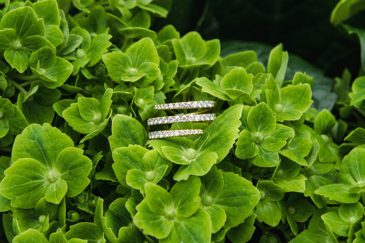 Multi-Row Diamond Swirl Ring in 14K Yellow Gold, Size 7