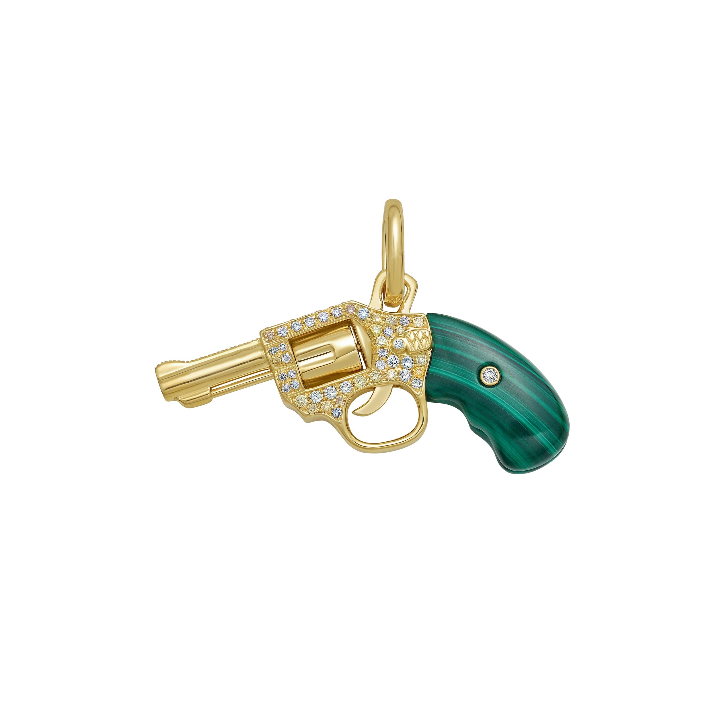 Lionheart Malachite Wild Wild West Small Charm in 18K Yellow Gold