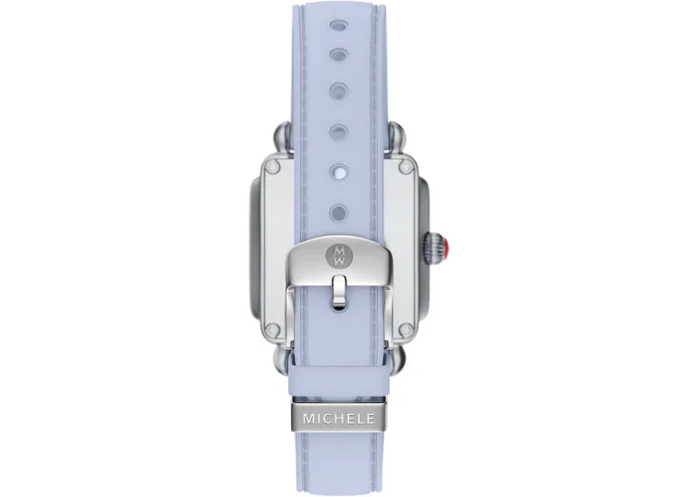 Michele Deco Sport Stainless Steel Light Blue Silicone Watch, 31MM