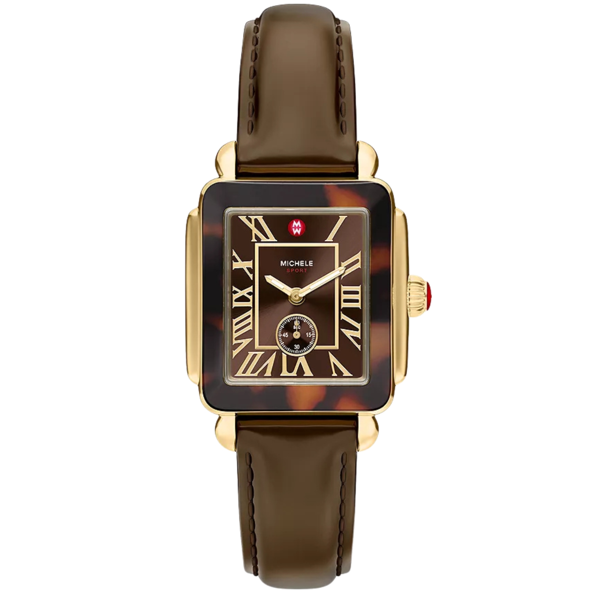 Michele Deco Sport Brown Tortoise Watch, 31MM
