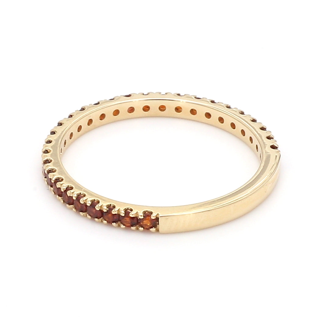 Garnet Pave Ring in 14K White Gold, Size 6.5