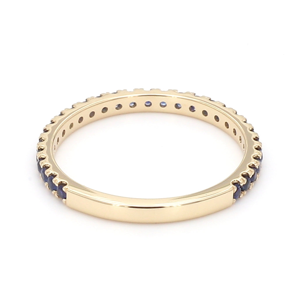 Sapphire Pave Ring in 14K Yellow Gold, Size 6.5