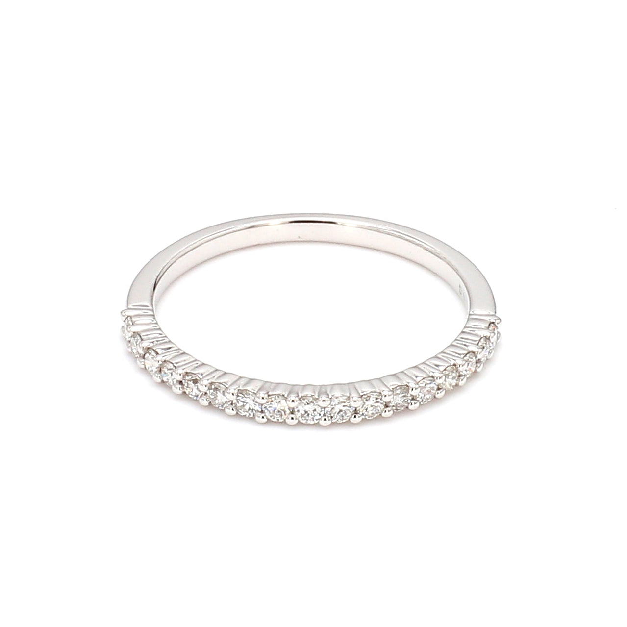 Halfway Shared Prong 0.25CT Diamond Band in 14K White Gold, Size 6