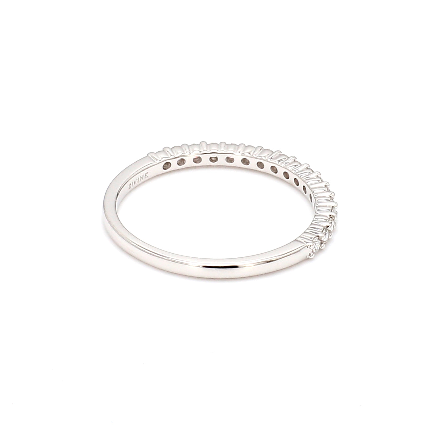 Halfway Shared Prong 0.25CT Diamond Band in 14K White Gold, Size 6