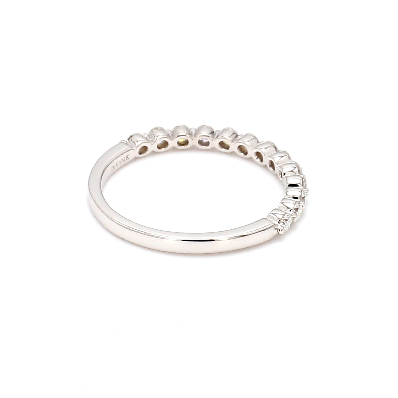 Halfway Single Prong 0.35CT Diamond Band in 14K White Gold, Size 6