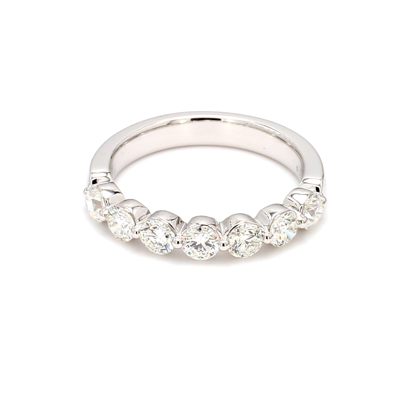 Halfway Single Prong 1.00CT Diamond Band in 14K White Gold, Size 6