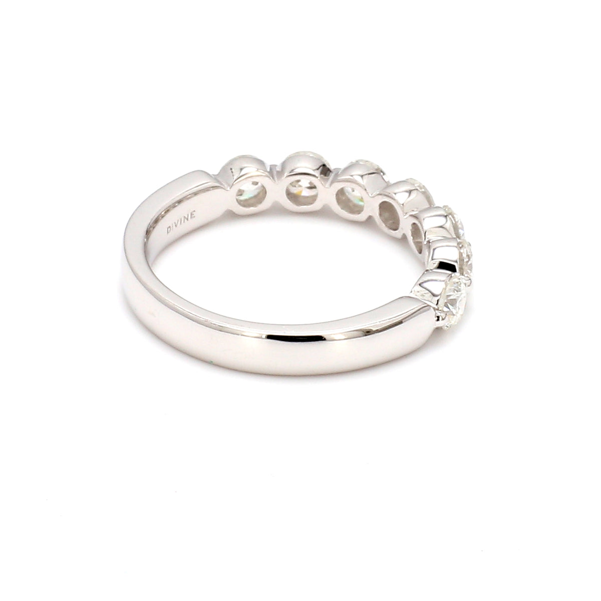 Halfway Single Prong 1.00CT Diamond Band in 14K White Gold, Size 6
