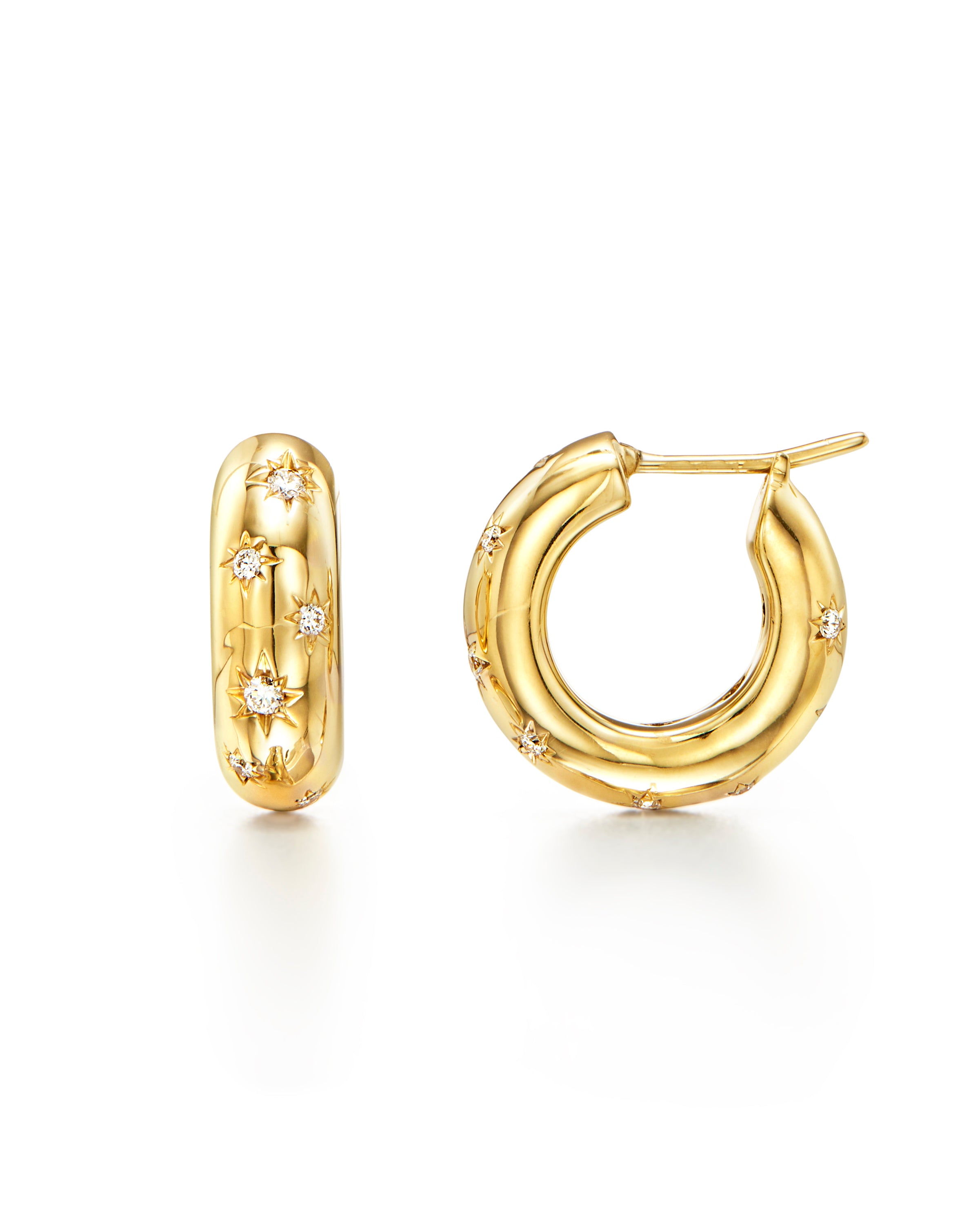 Temple St. Clair Cosmos Hoops in 18K Yellow Gold