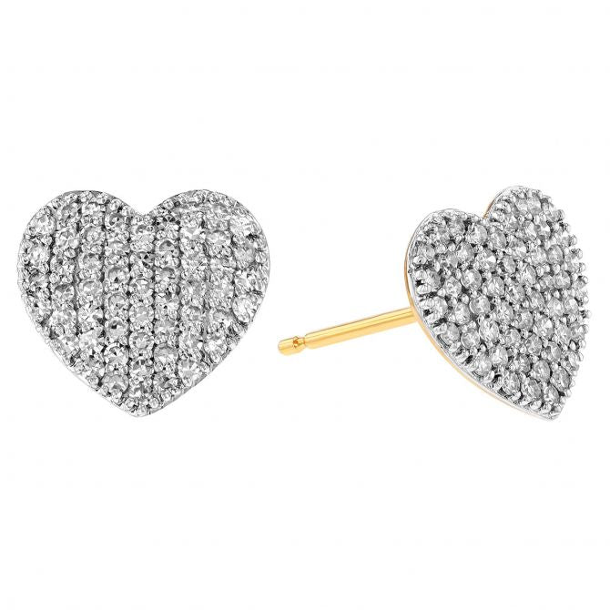 Phillips House Mini Infinity Heart Stud Earrings in Yellow Gold