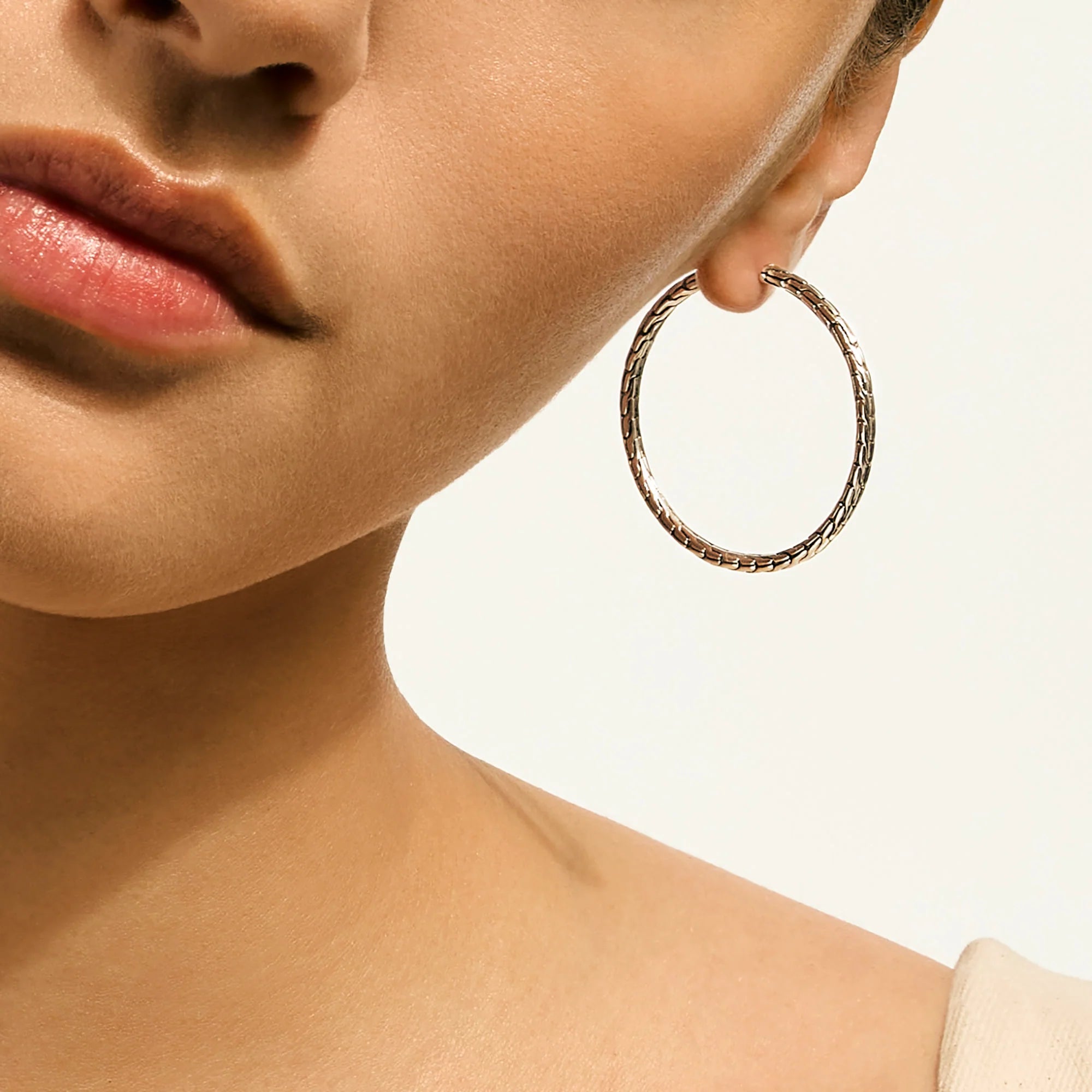 John Hardy Essential Flex Hoop Earrings in Sterling Silver, 39MM