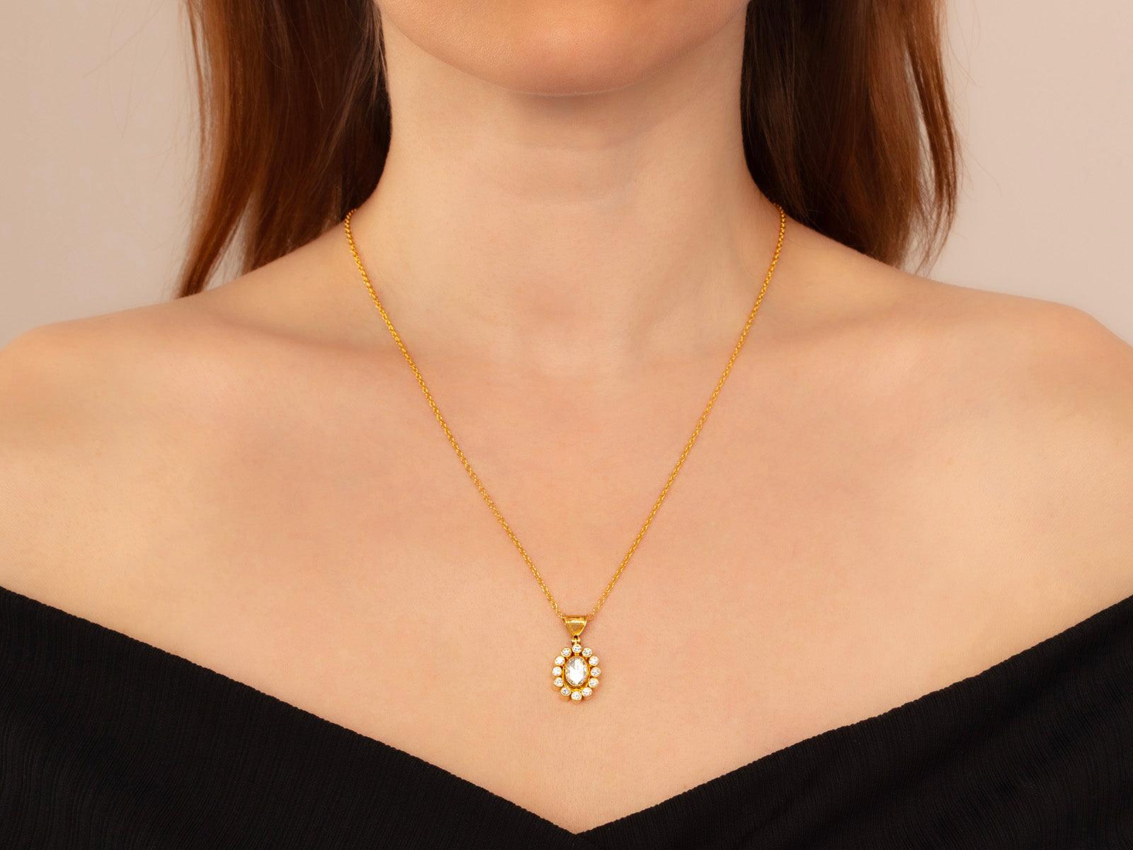 Gurhan Elements Diamond Pendant Necklace in 24K Yellow Gold