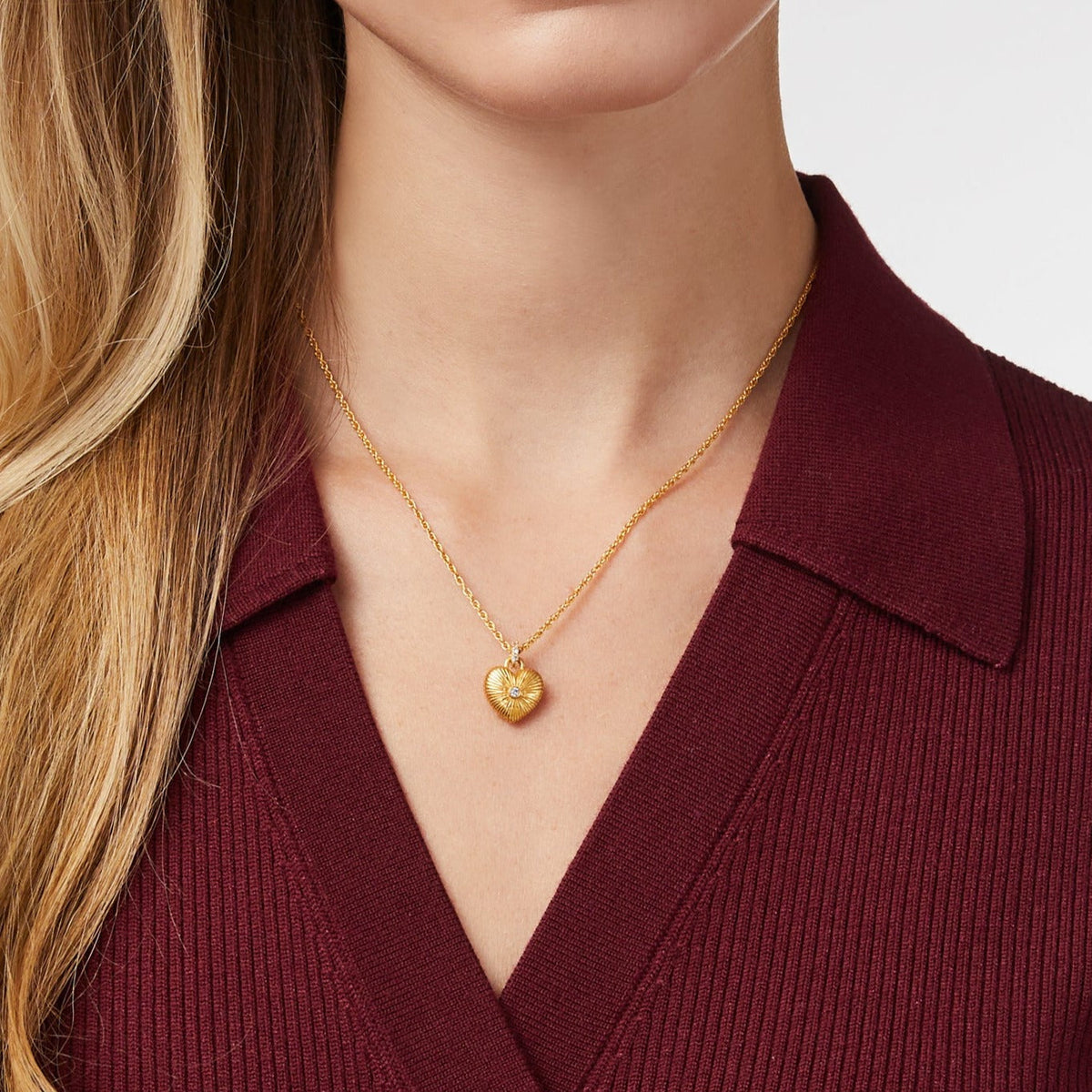 Julie Vos Esme Heart Solitaire Necklace