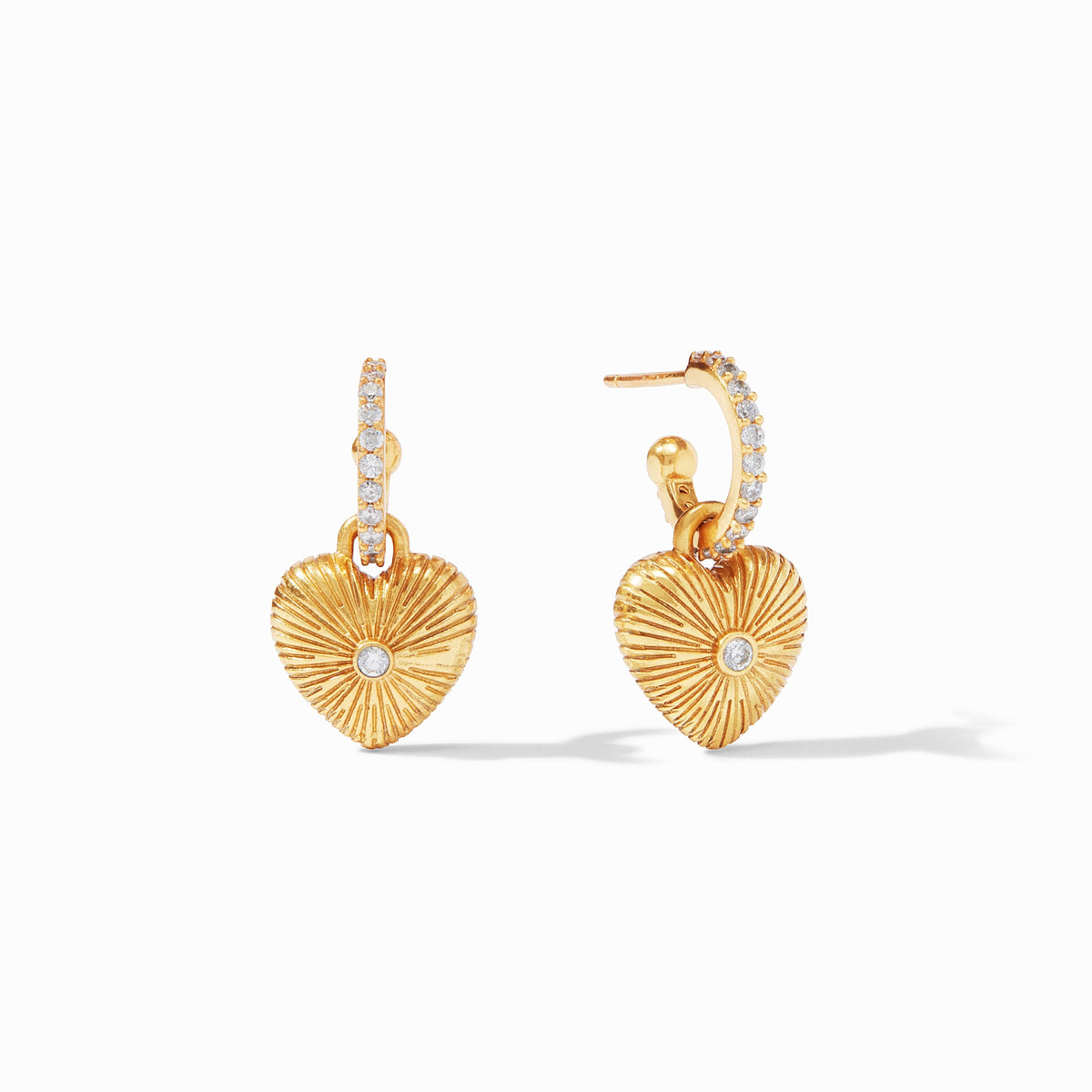 Julie Vos Esme Heart Charm Hoops