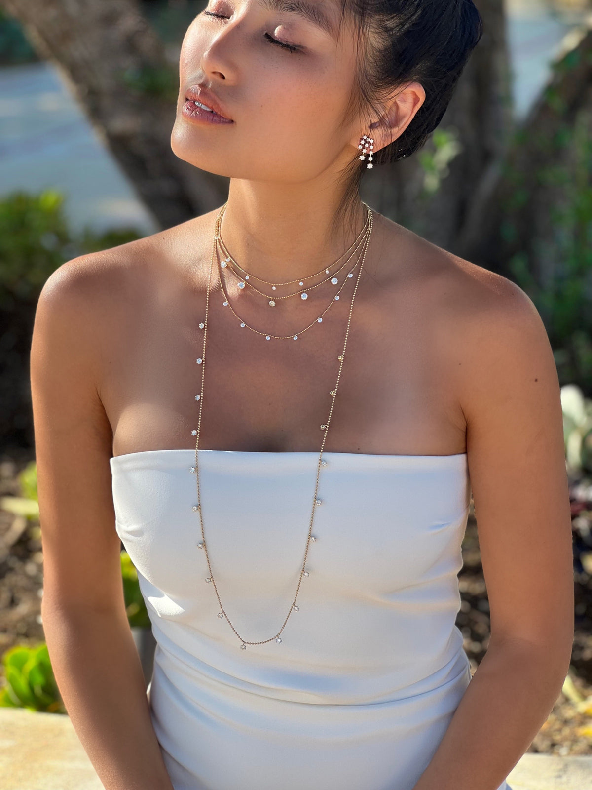 Graziela Large Floating Diamond Necklace in 18K Yellow Gold