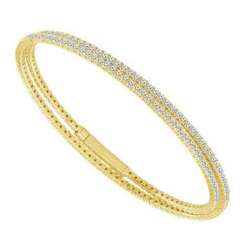 Double Wrap Diamond Flex Bracelet in 14K Yellow Gold