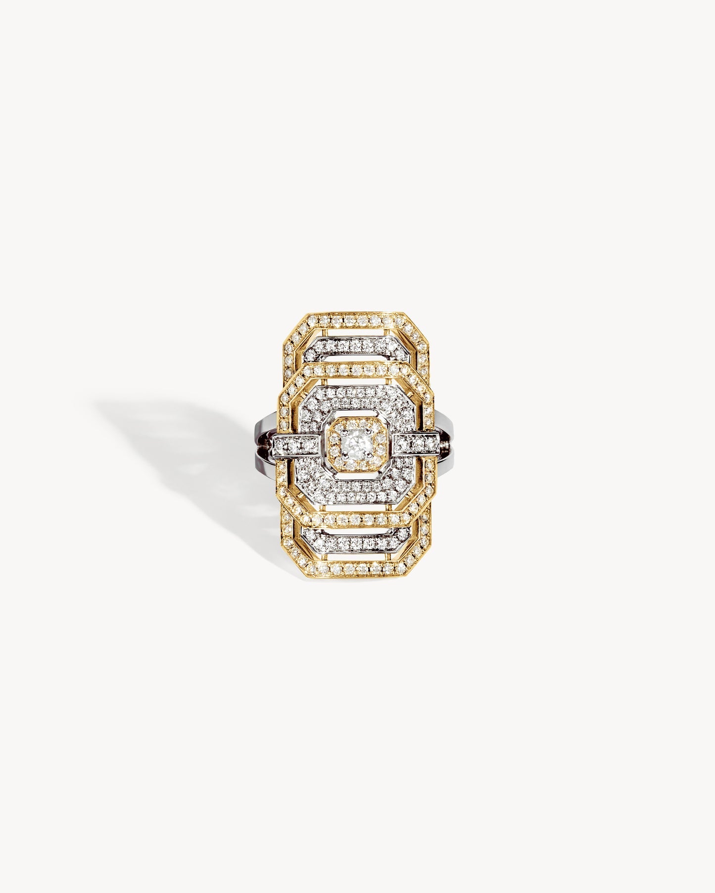 Statement Paris My Way Ring in 18K Yellow & White Gold, Size 7.75