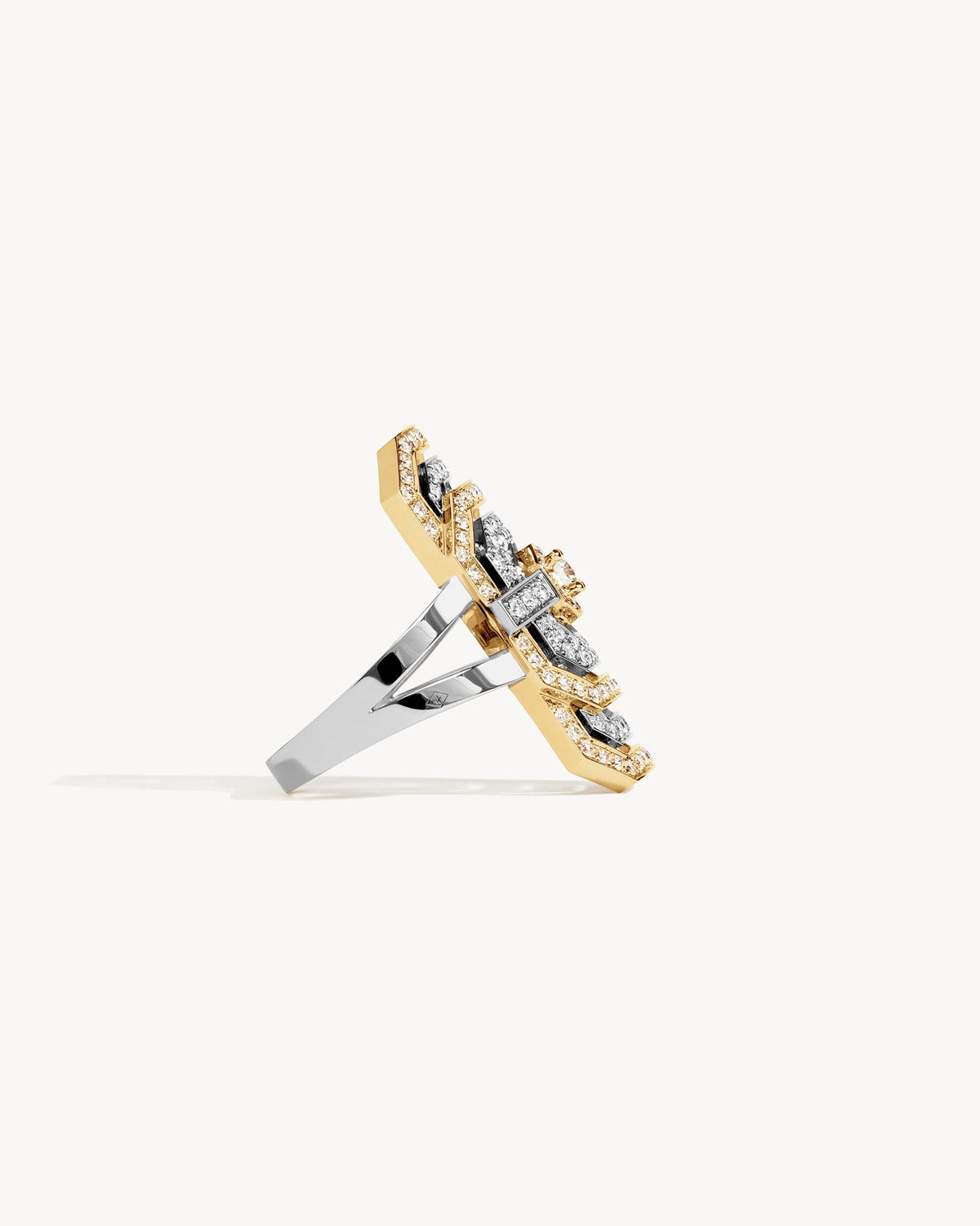 Statement Paris My Way Ring in 18K Yellow & White Gold, Size 7.75