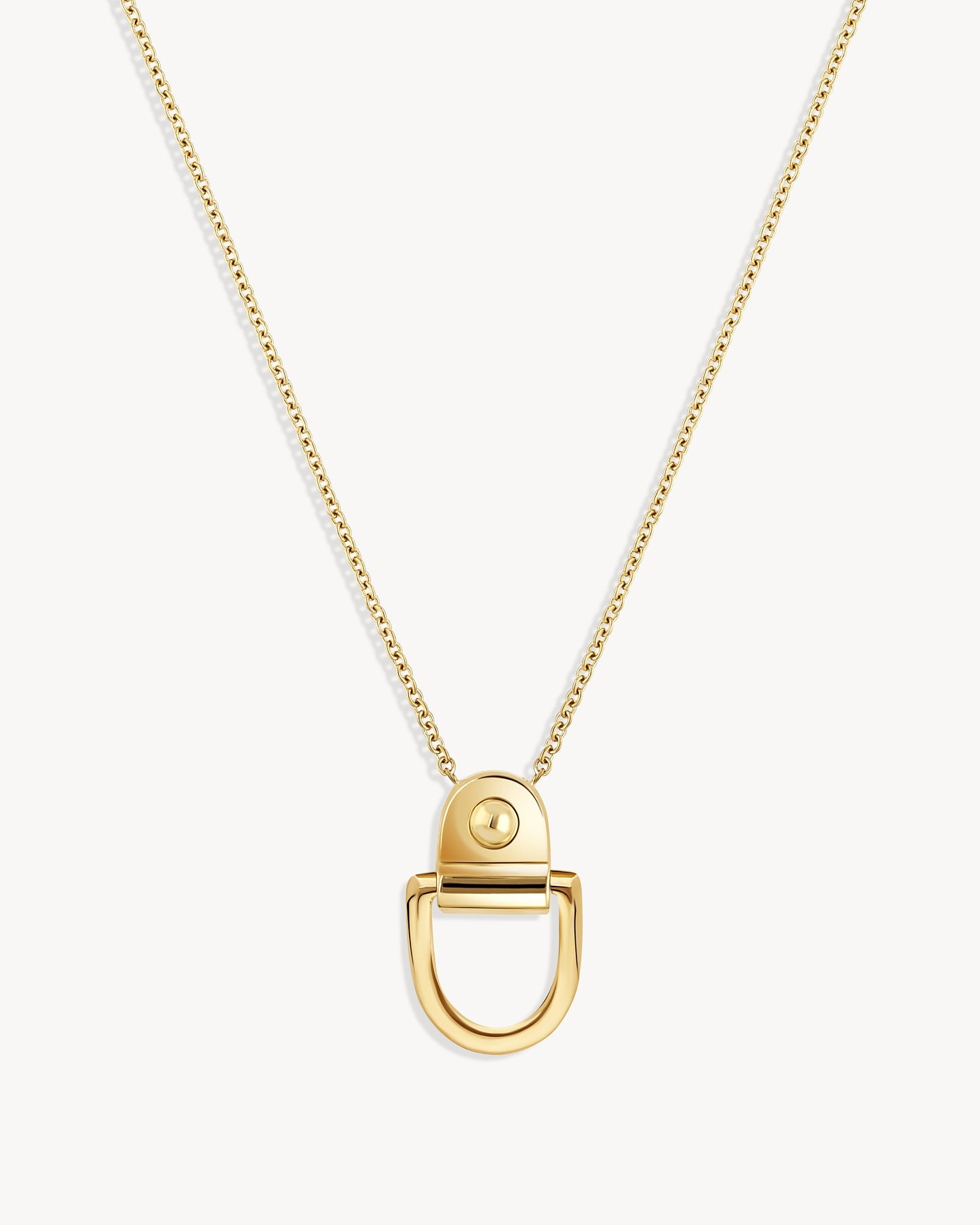 Statement Paris Rivet Chain Link Necklace in 18K Yellow Gold