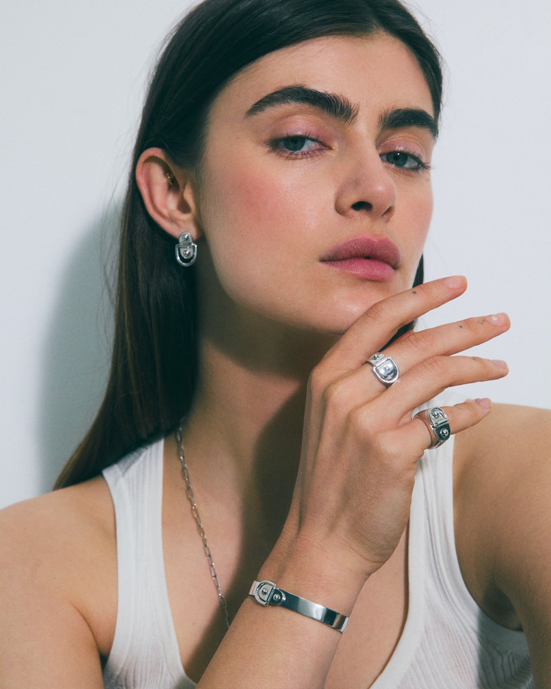Statement Paris Rivet Earrings in Sterling Silver