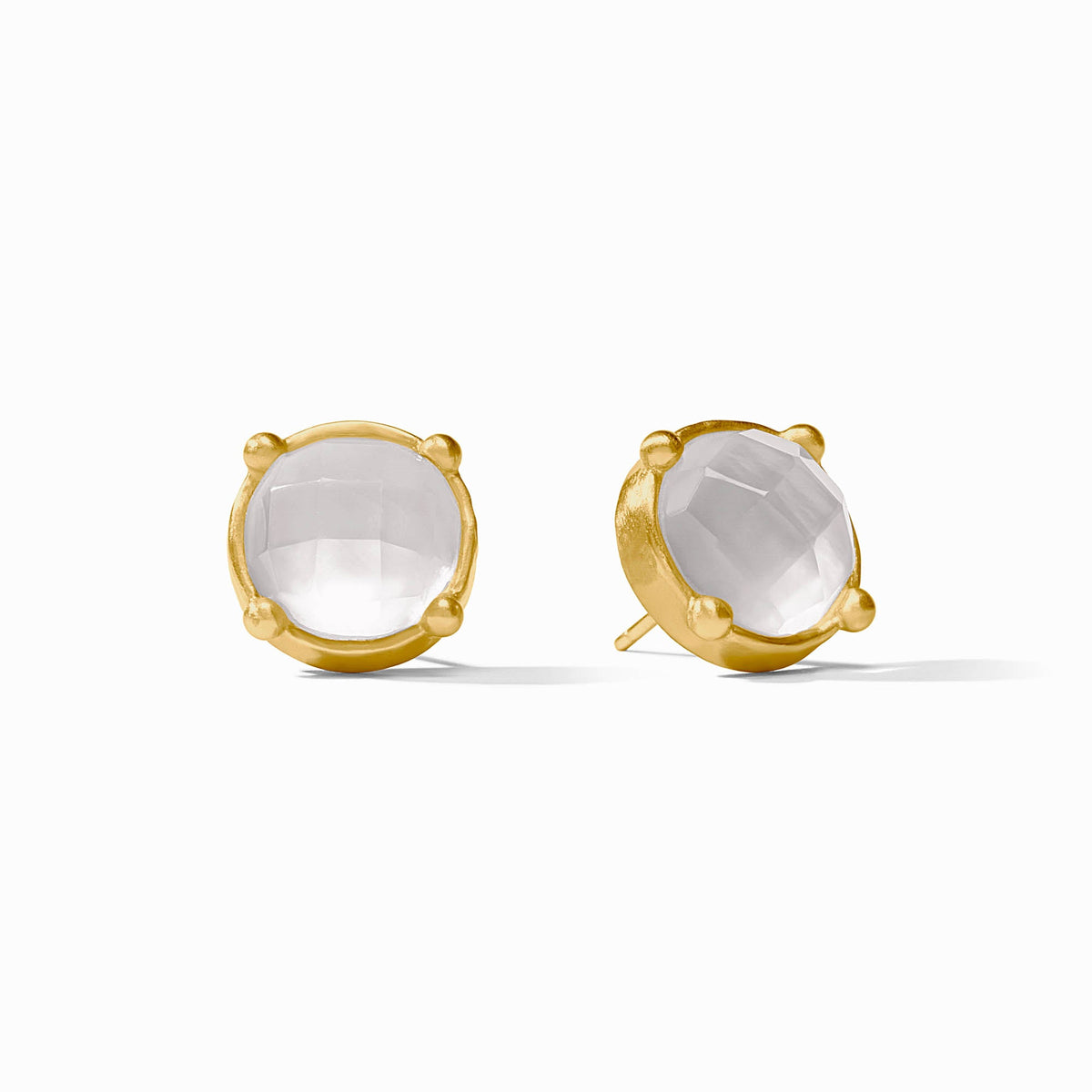 Julie Vos Honey Stud Earrings in Iridescent Clear Crystal