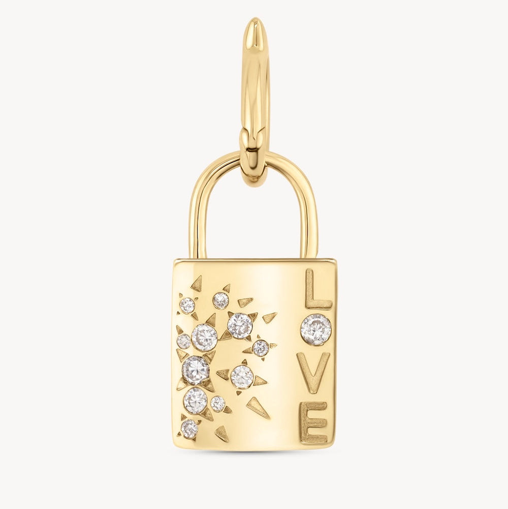 Three Stories Medium Love Locket Pendant in 14K Yellow Gold