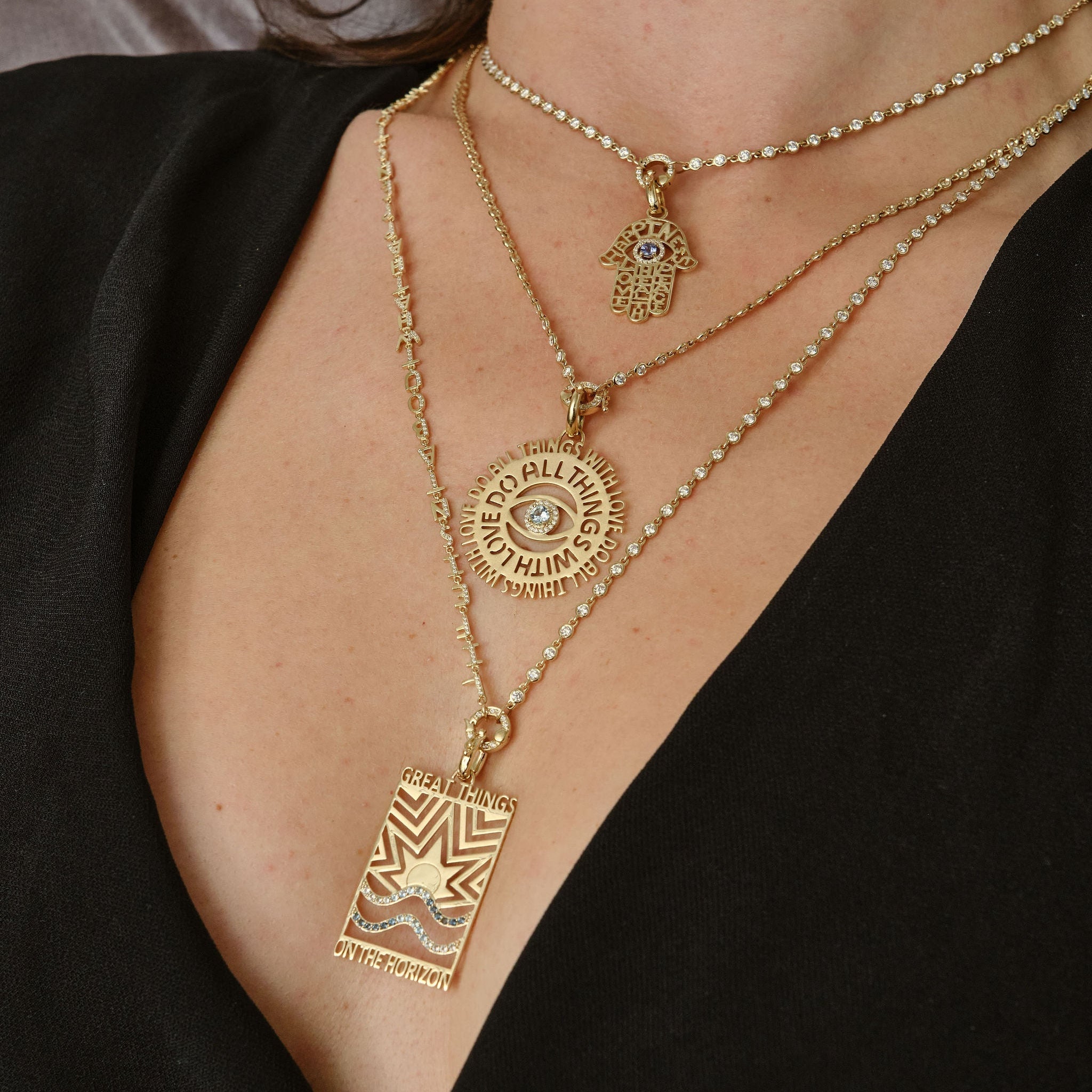 Eden Presley Do All Things With Love Diamond Charm in 14K Yellow Gold
