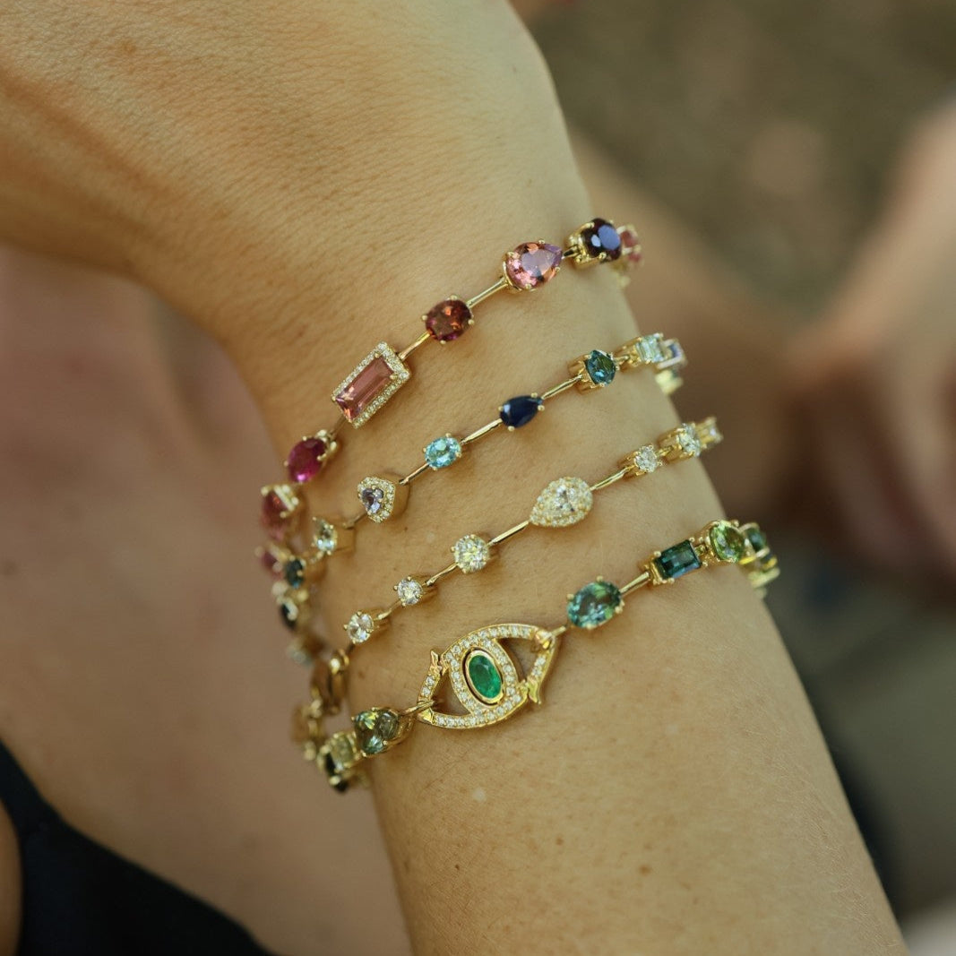 Eden Presley Mini Pink Rock Candy Bracelet in 14K Yellow Gold