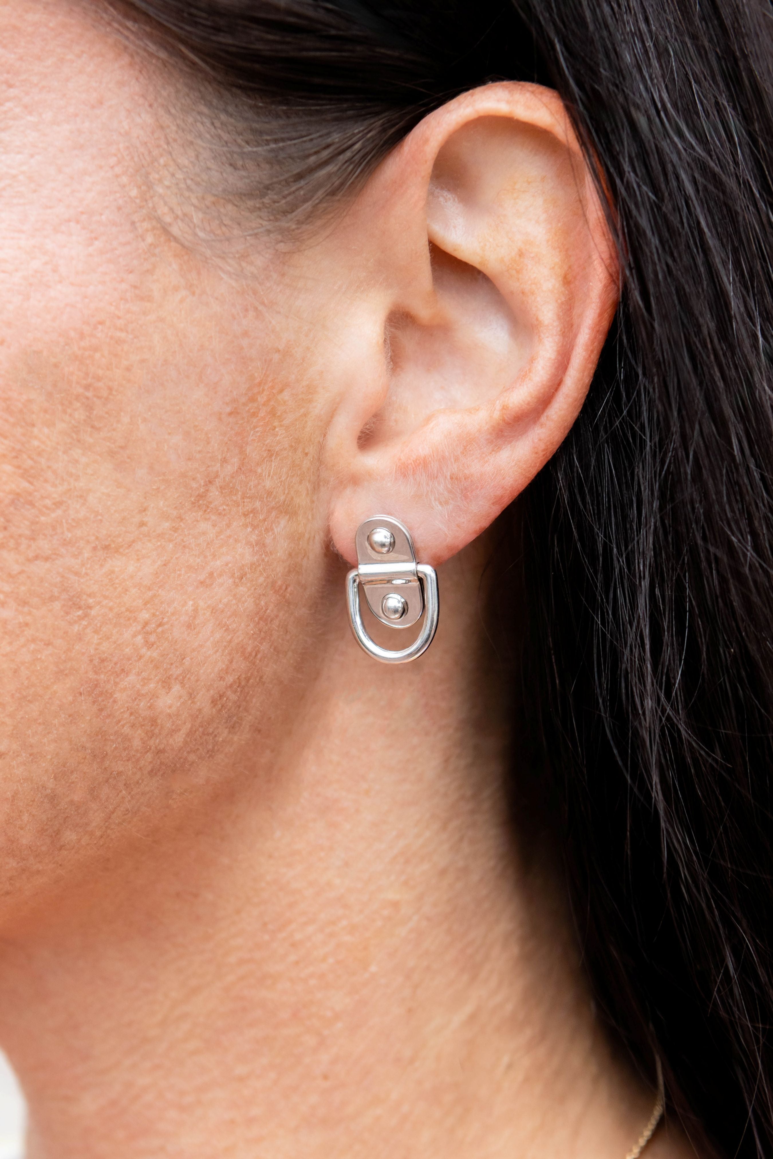 Statement Paris Rivet Earrings in Sterling Silver