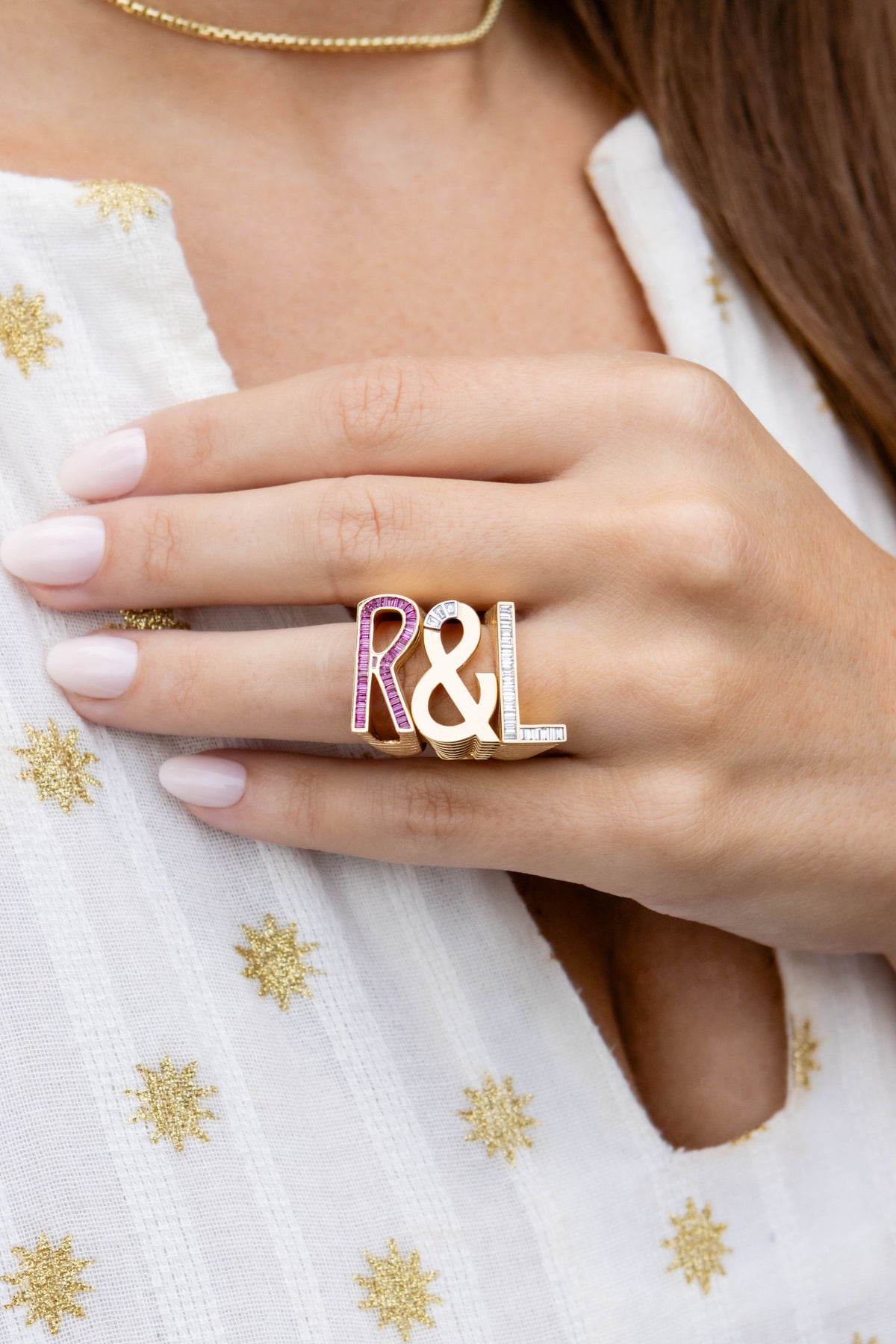 Helena Rose "J" Grandsize Initial Ring in 14K Yellow Gold, Size 7