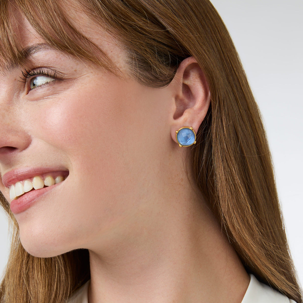 Julie Vos Honey Studs in Iridescent Palmetto Green