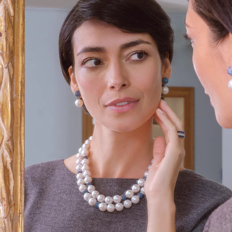 Seaman Schepps Boucle Drop Earrings in 18K White Gold