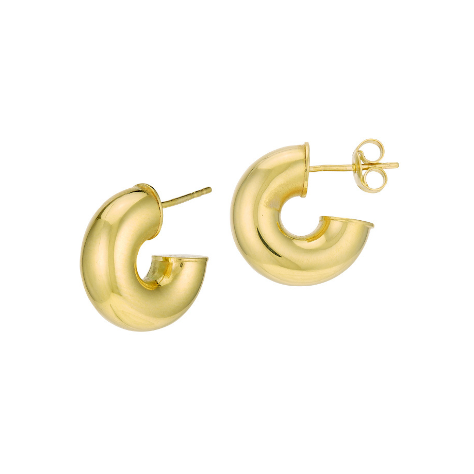 3MM Mini Chunky Hoop Earrings in 14K Yellow Gold