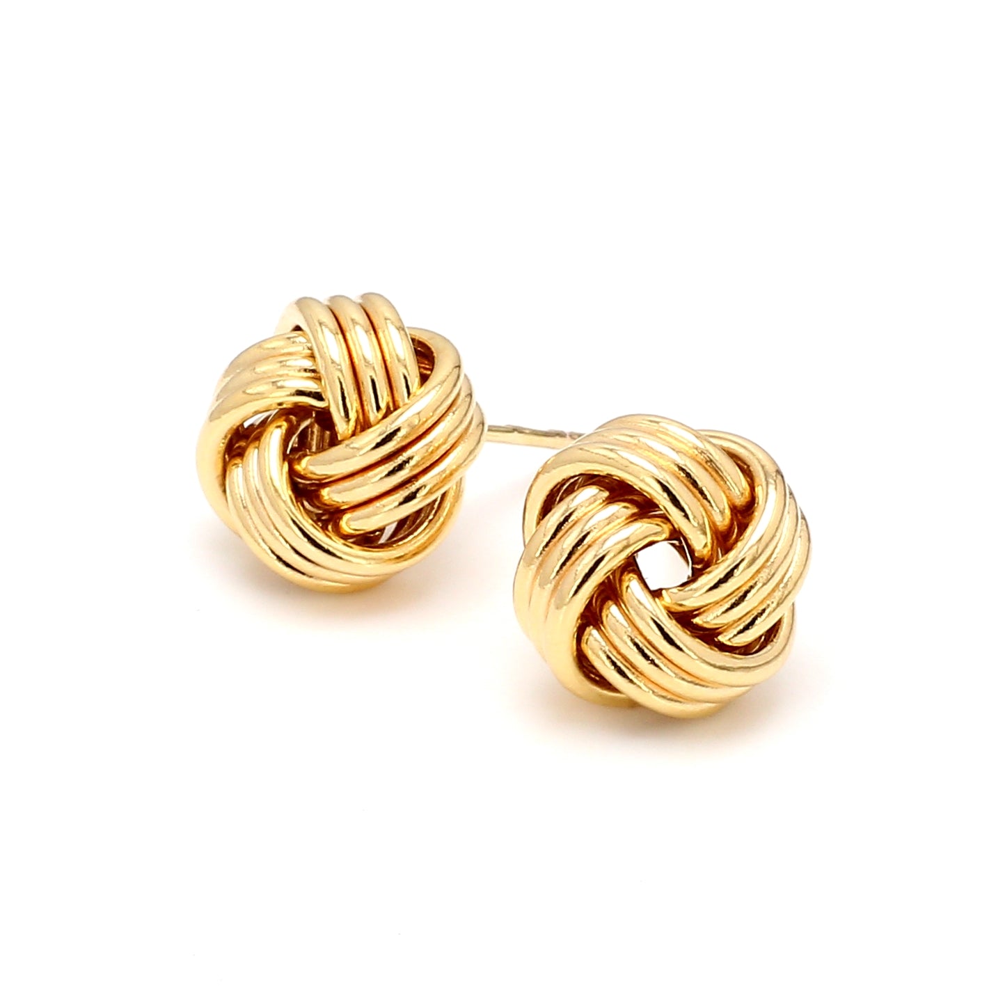 Love Knot Stud Earrings in 14K Yellow Gold