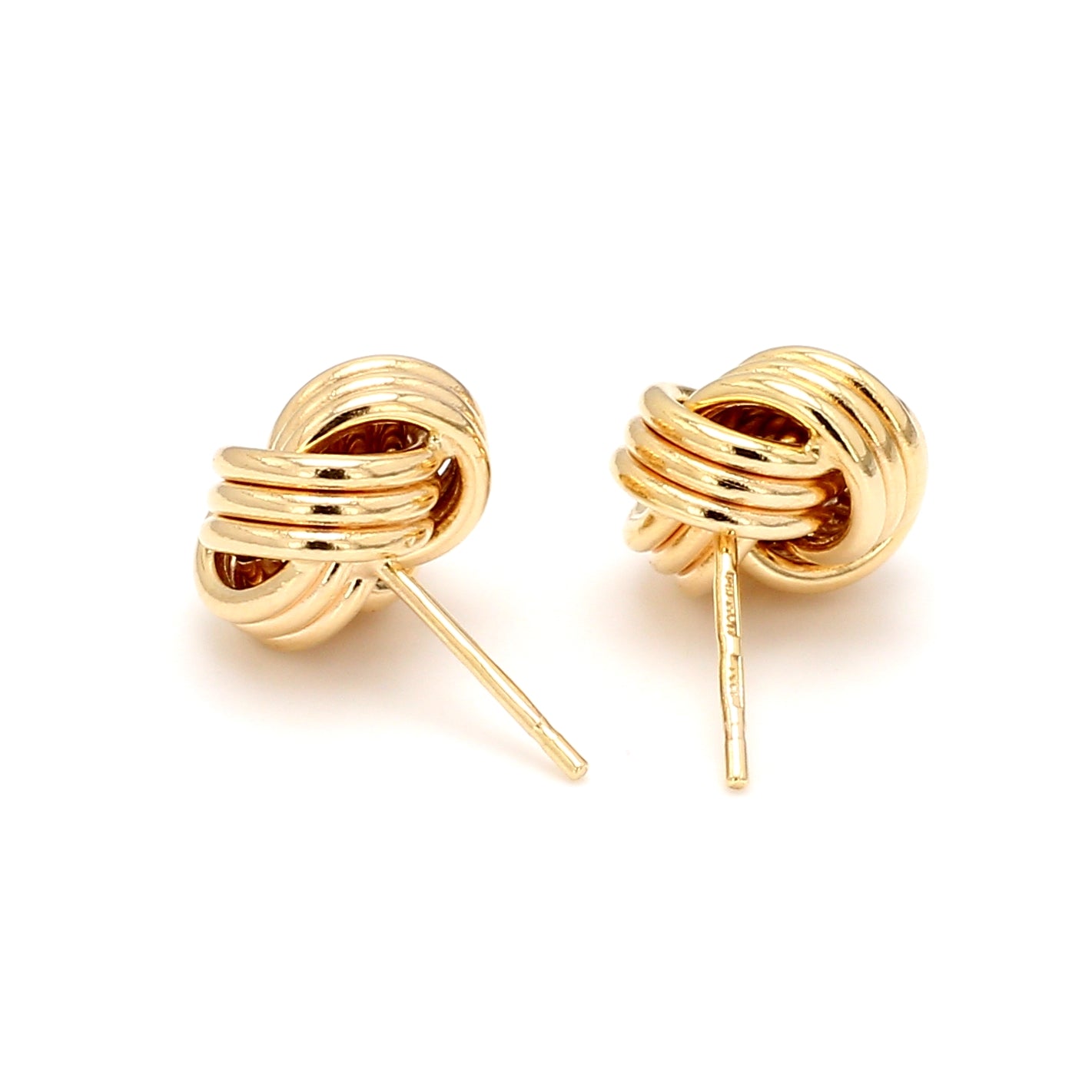 Love Knot Stud Earrings in 14K Yellow Gold