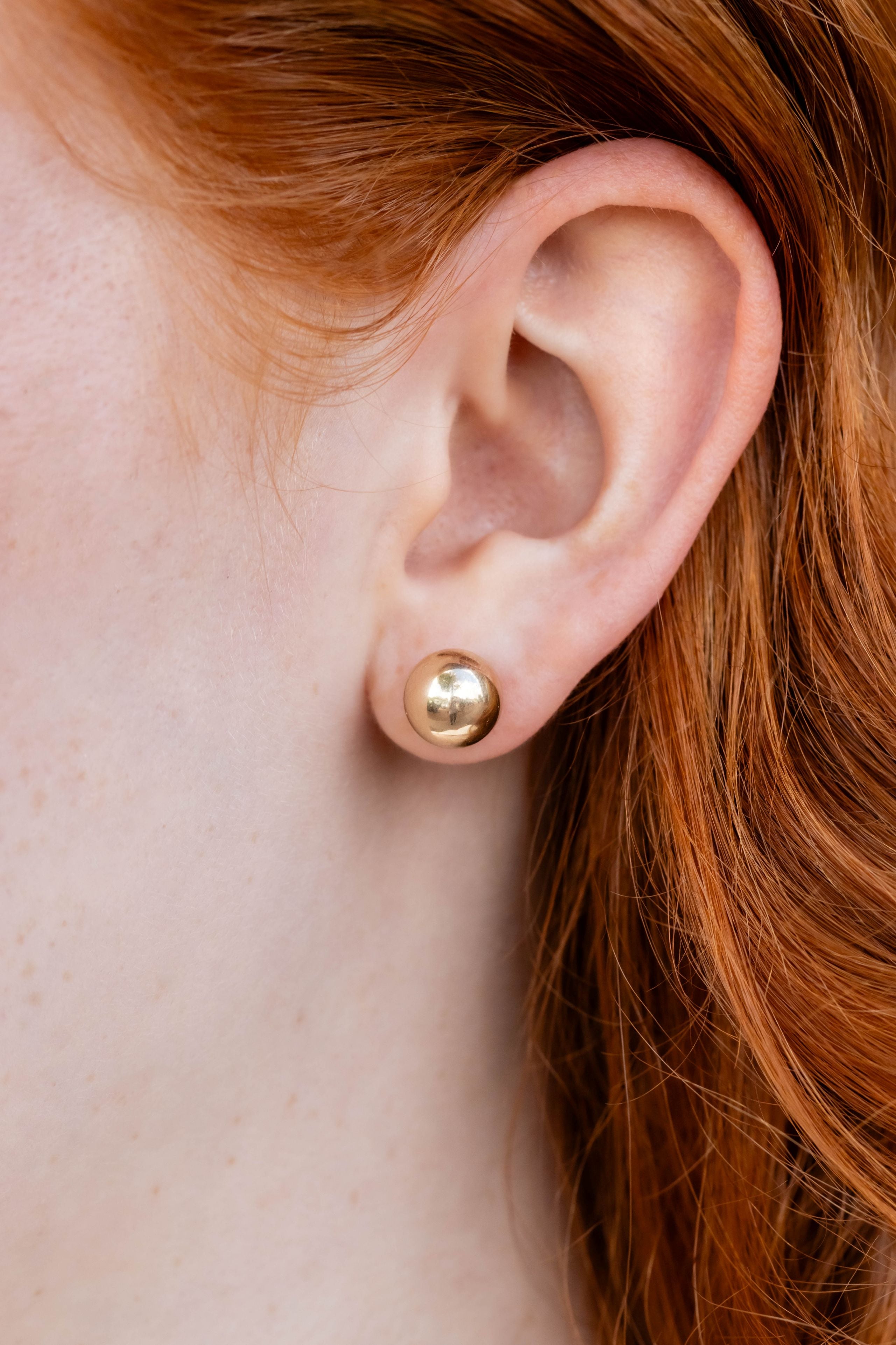 10MM Ball Studs in 14K Yellow Gold