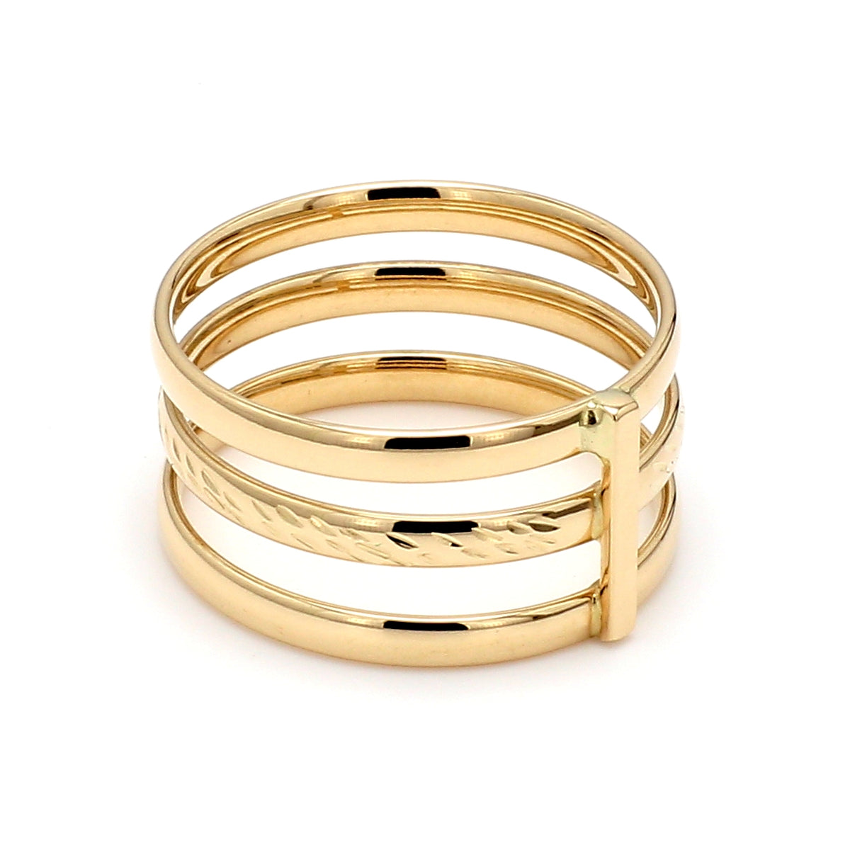 Triple Band Ring in 14K Yellow Gold, Size 7