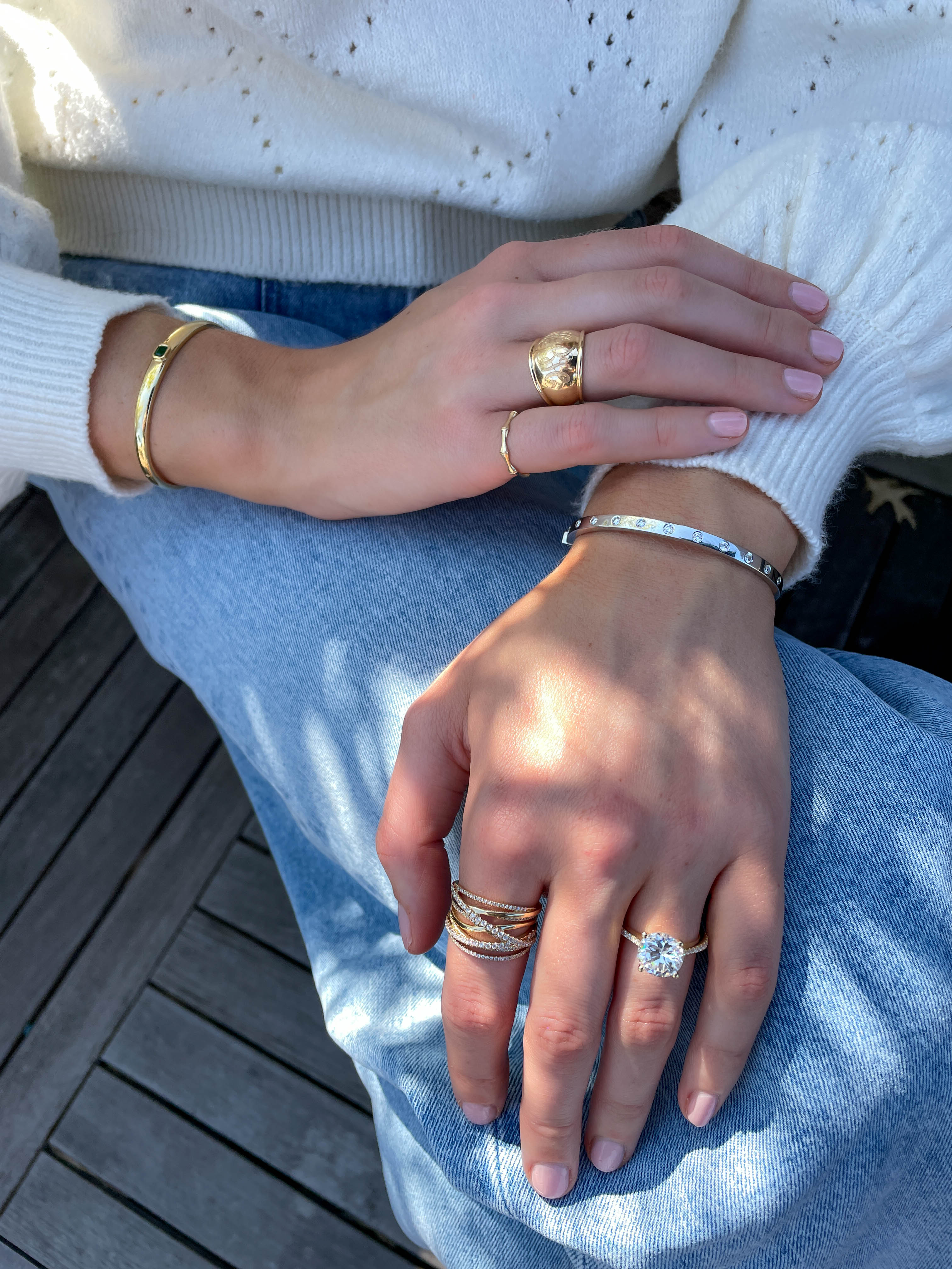 Windsor Cigar Band Ring in 14K Yellow Gold, Size 6.75