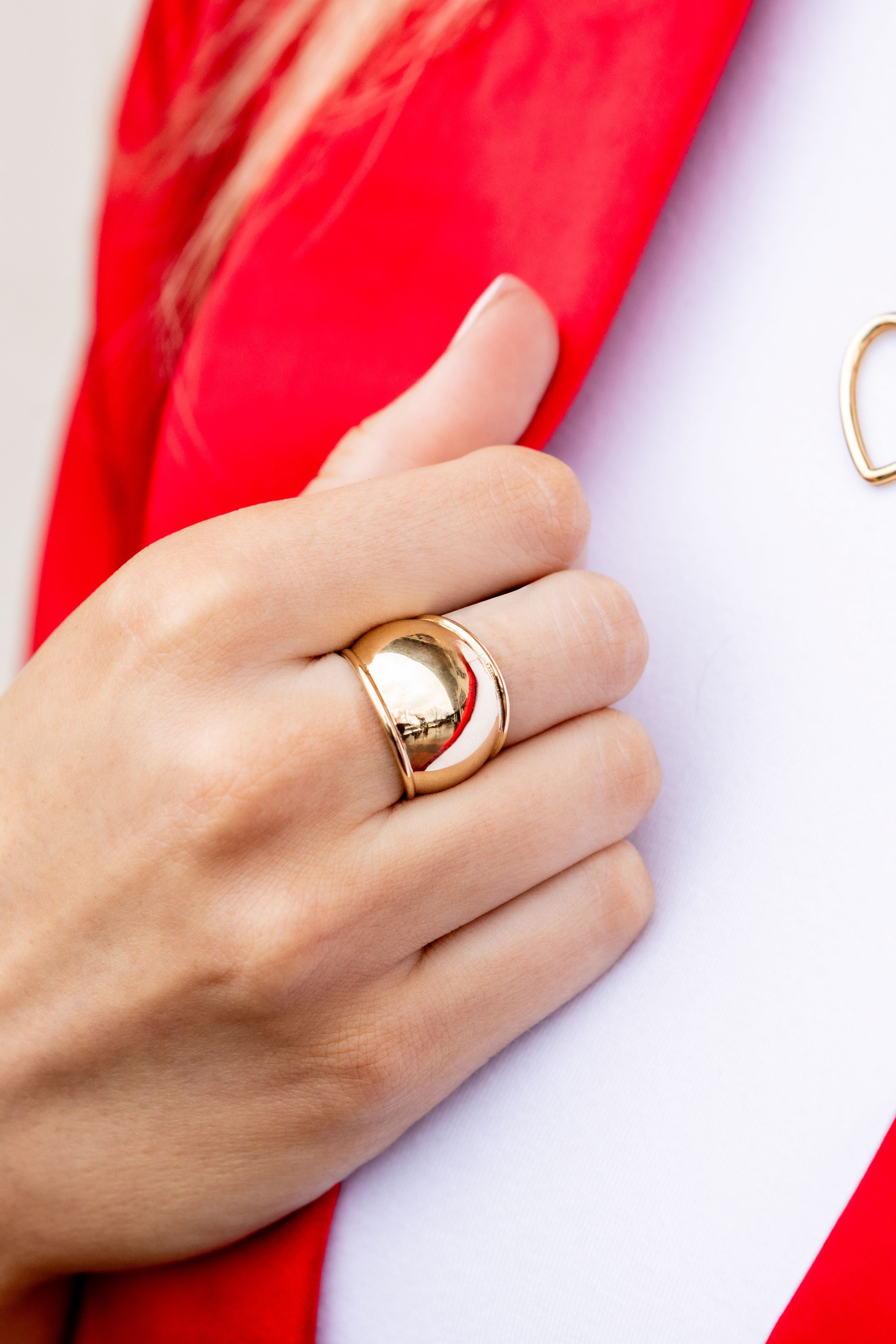 Windsor Cigar Band Ring in 14K Yellow Gold, Size 6.75