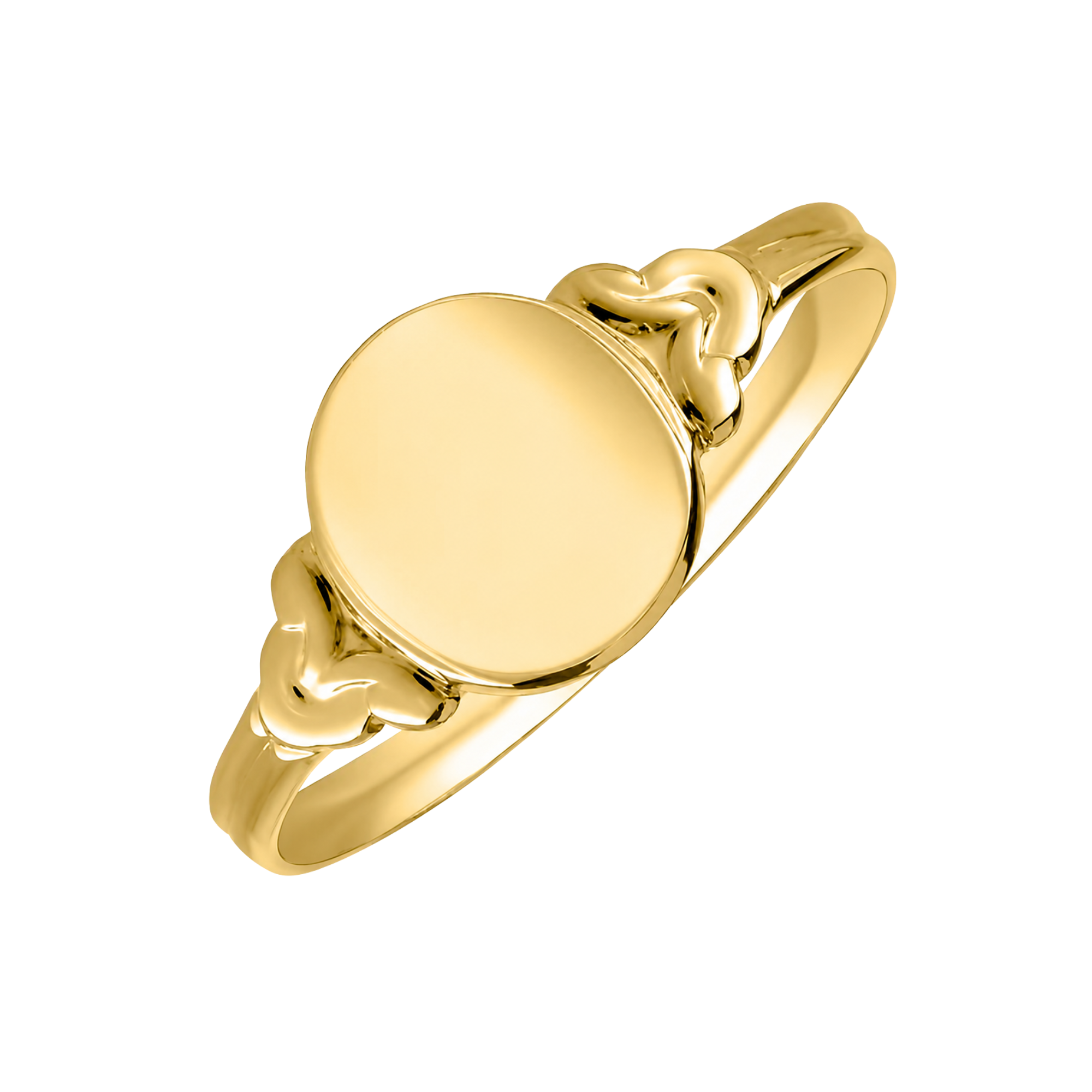 Children's Round Signet Ring in 14K Yellow Gold, Size 4