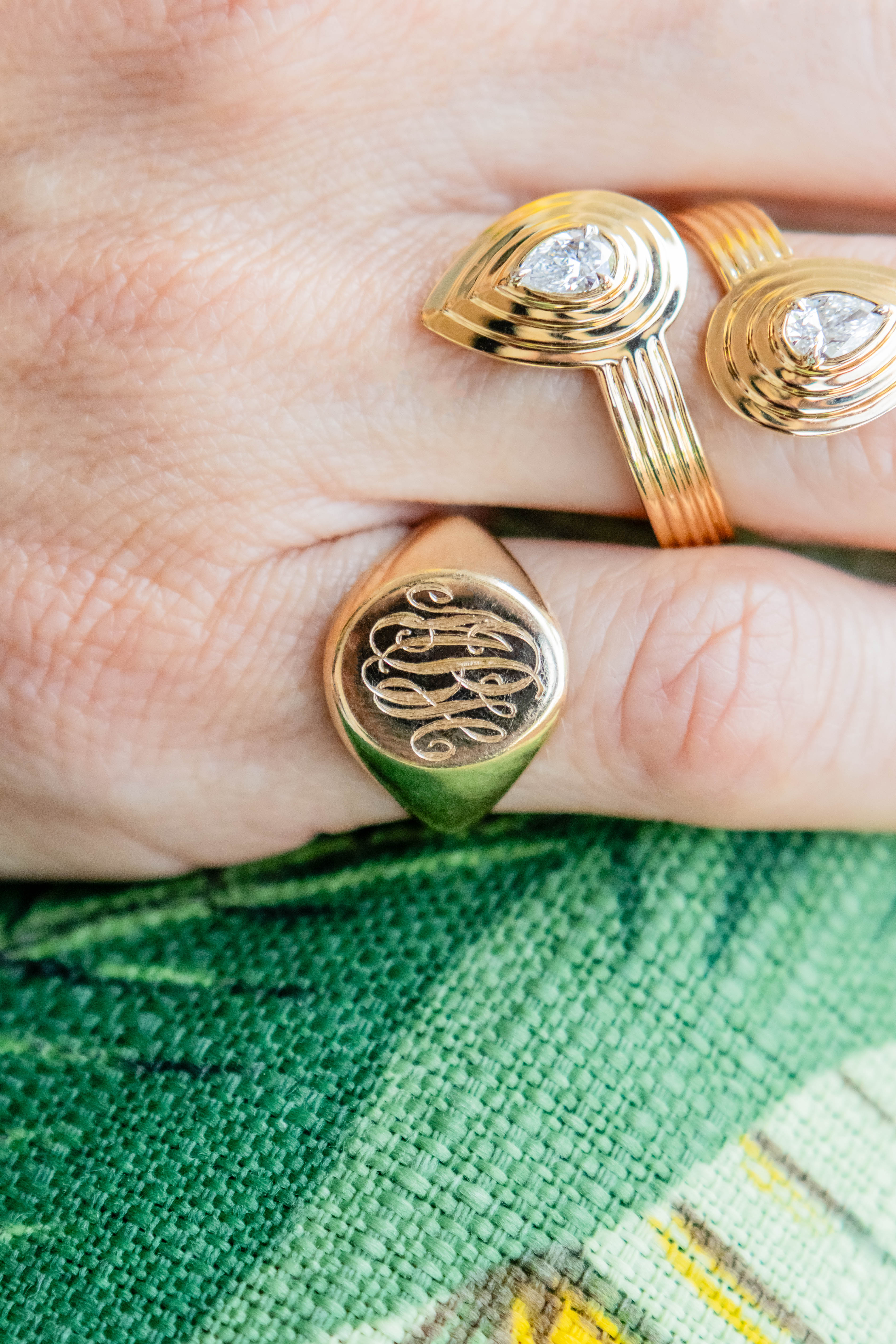 World's Most Perfect Signet Ring in 14K Yellow Gold, Size 4