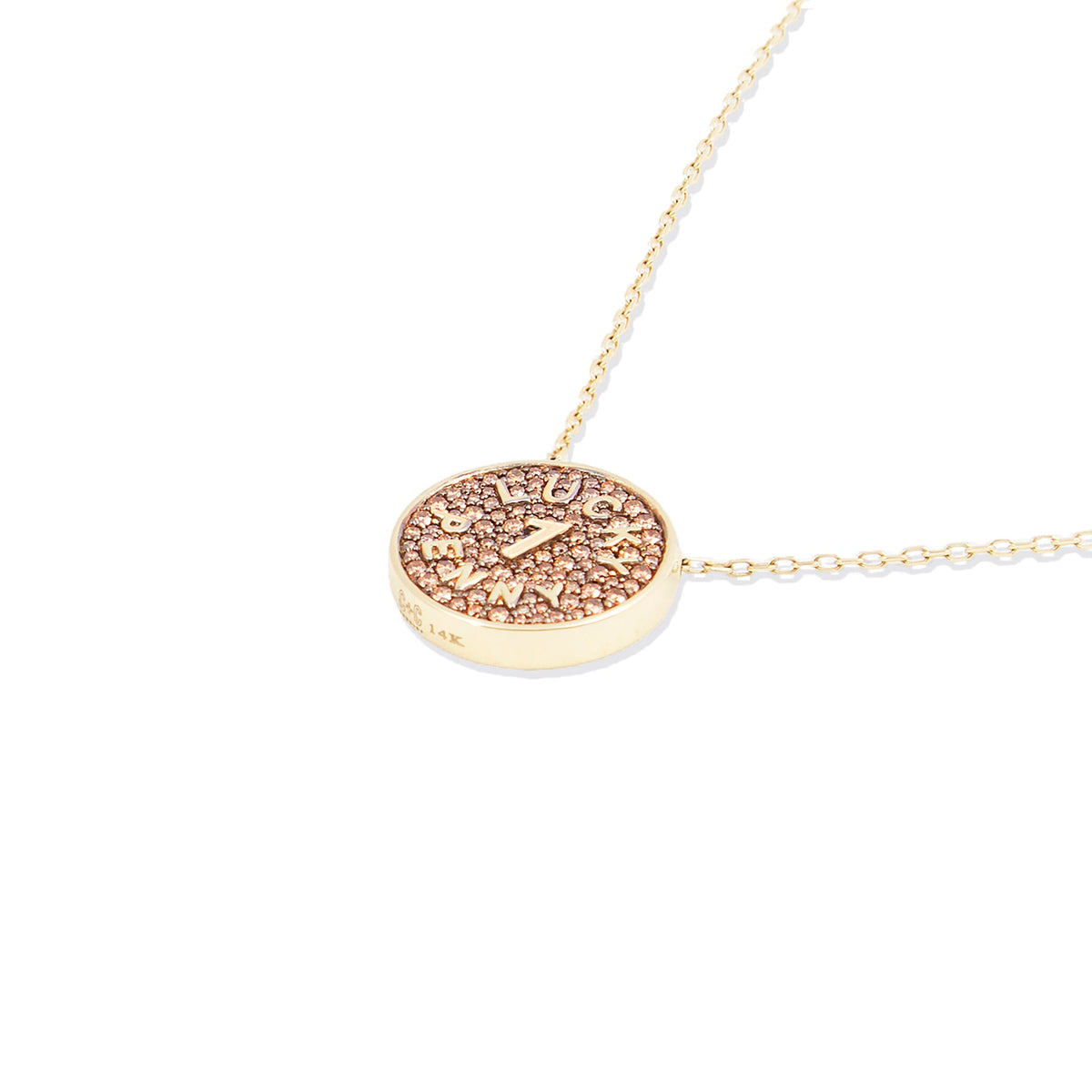 Campbell + Charlotte Juju Lucky Penny Charm Necklace in 14K Yellow Gold