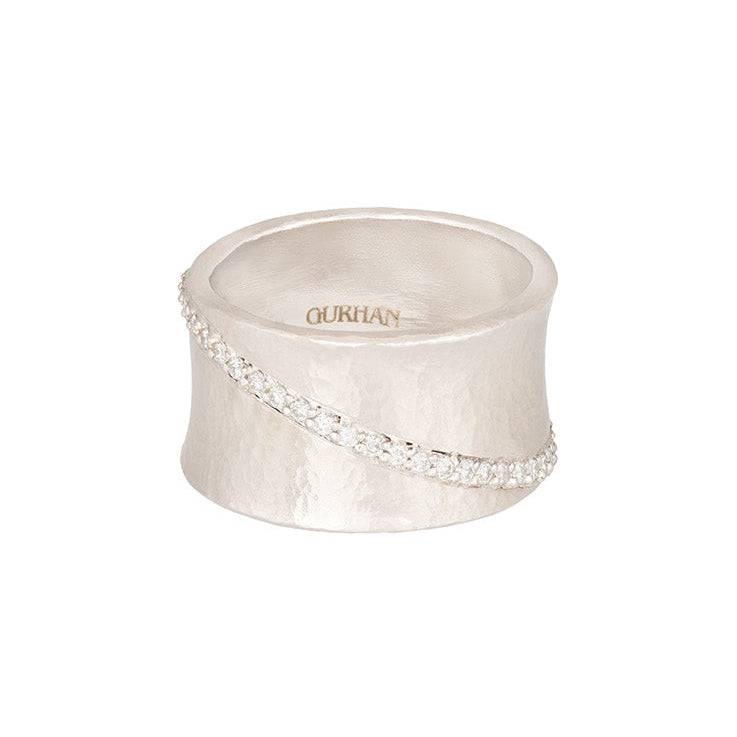 Gurhan Hoopla Diamond Band Ring in Sterling Silver, Size 6.5