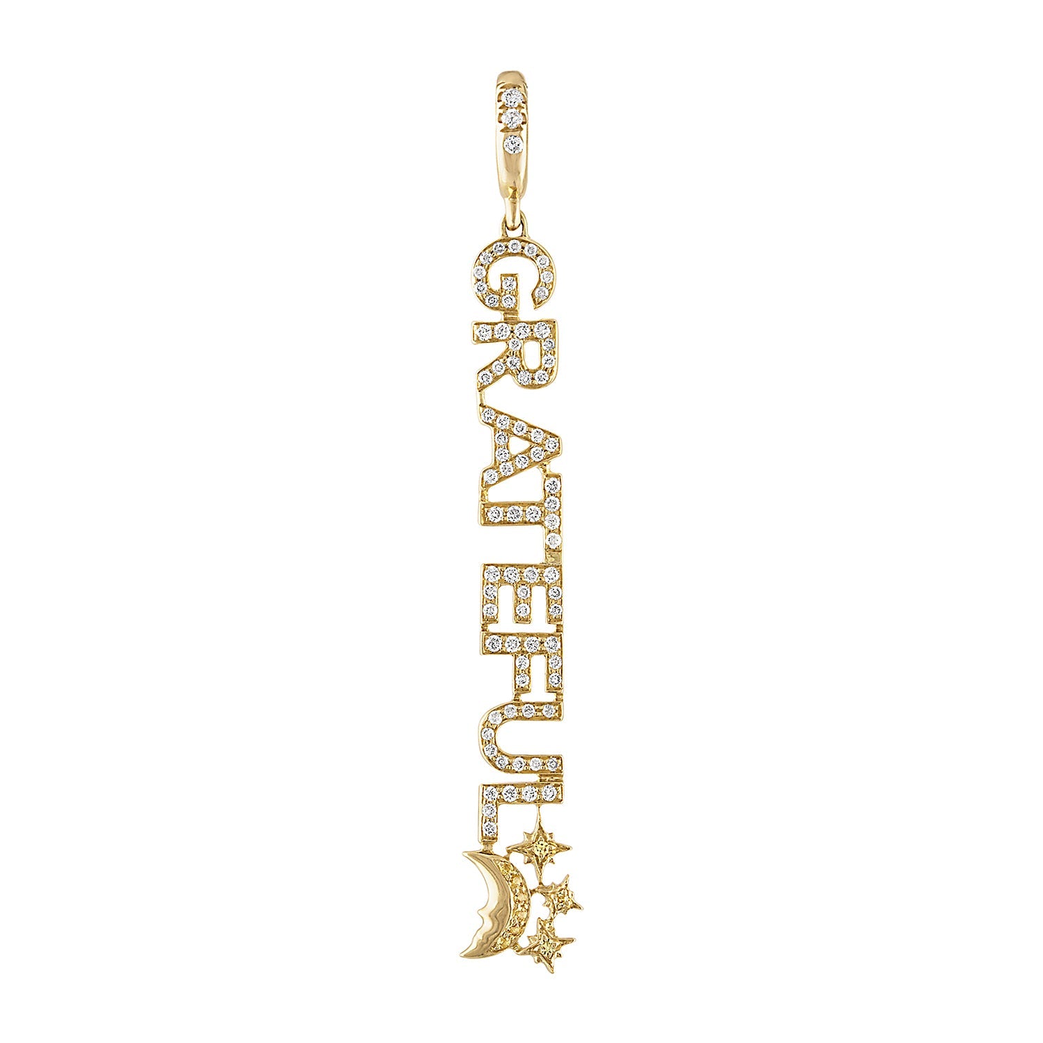Eden Presley Grateful Mantra Diamond Charm in 14K Yellow Gold