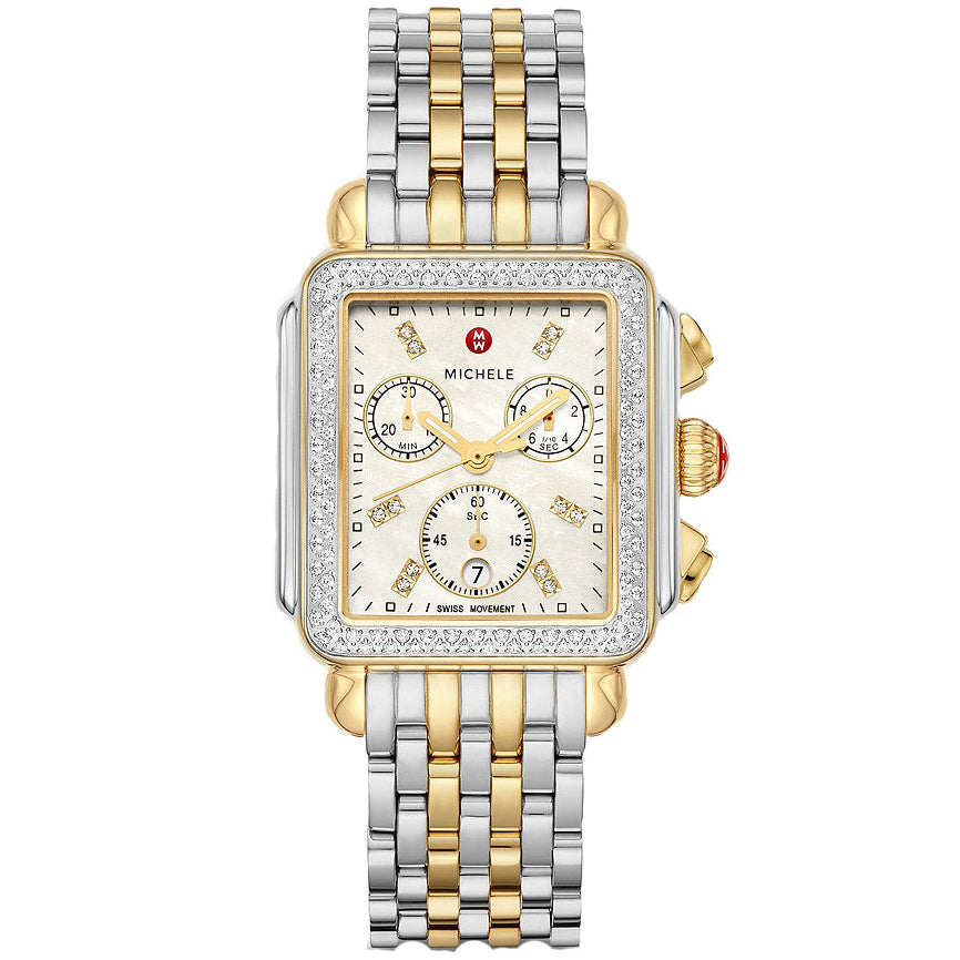 Michele Deco Two-Tone 18K Gold-Plated Diamond Watch