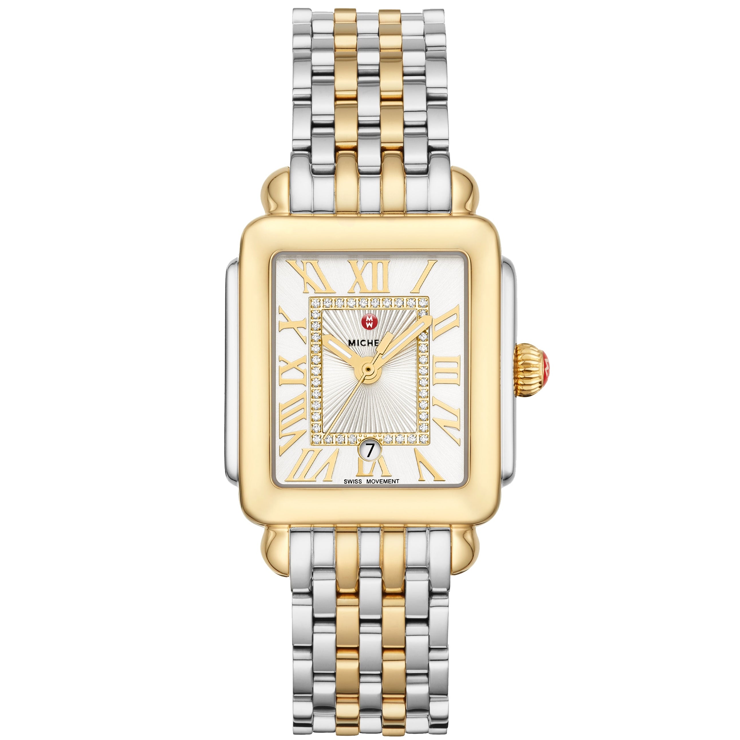 Michele Deco Madison Mid Two-Tone 18K Gold-Plated Diamond Dial Watch