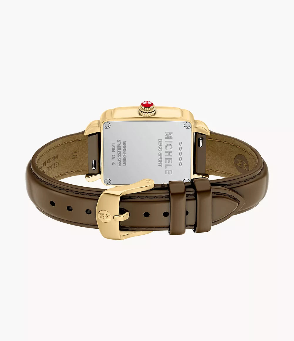 Michele Deco Sport Brown Tortoise Watch, 31MM
