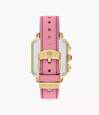Michele Deco Sport Two-Tone Pink Silicone Watch, 36MM