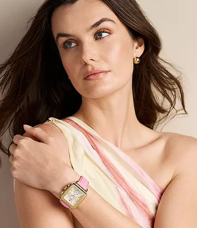Michele Deco Sport Two-Tone Pink Silicone Watch, 36MM